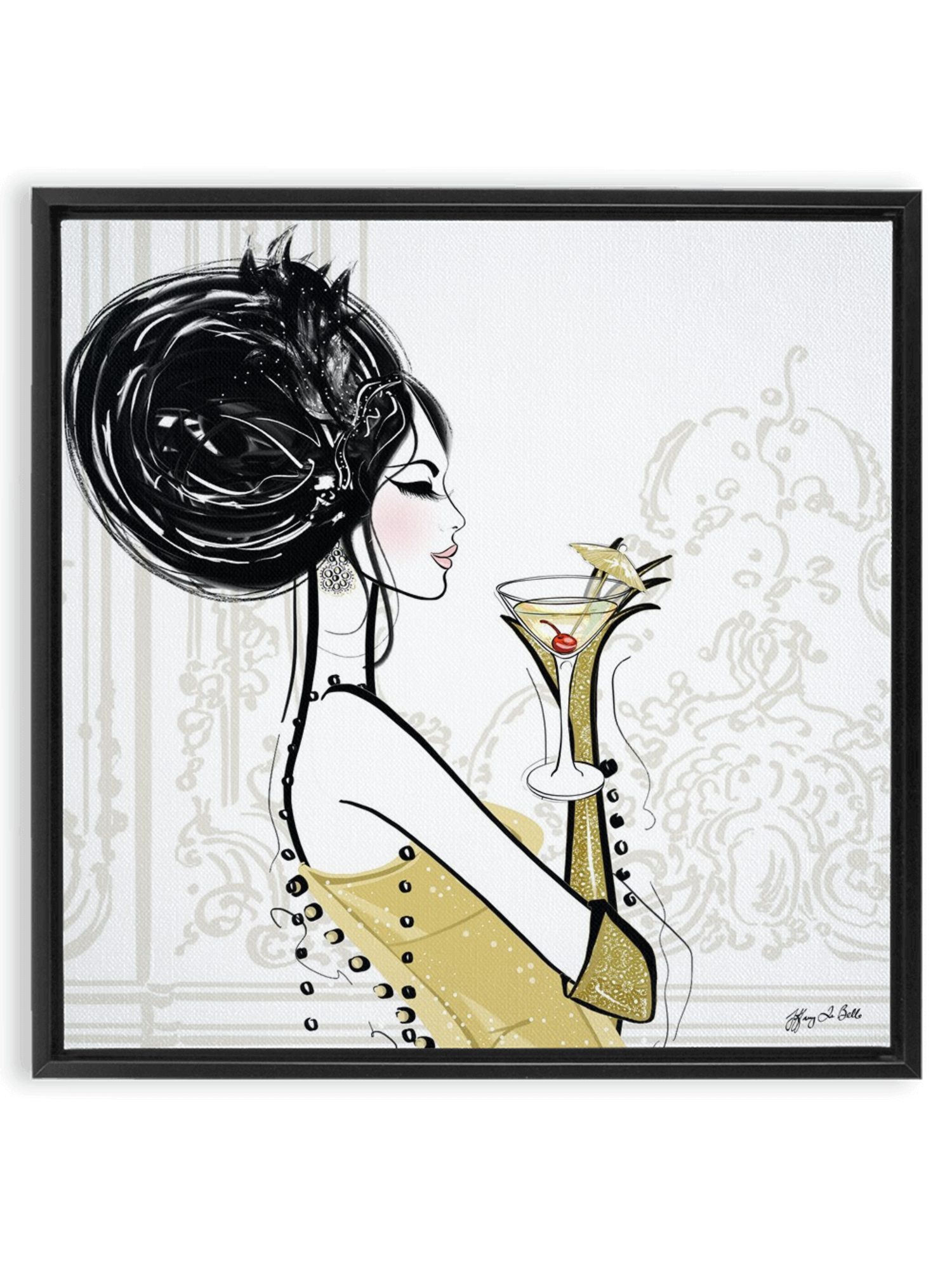 Cocktail Hour - Illustration - Canvas Gallery Print - Unframed or Framed - Tiffany La Belle