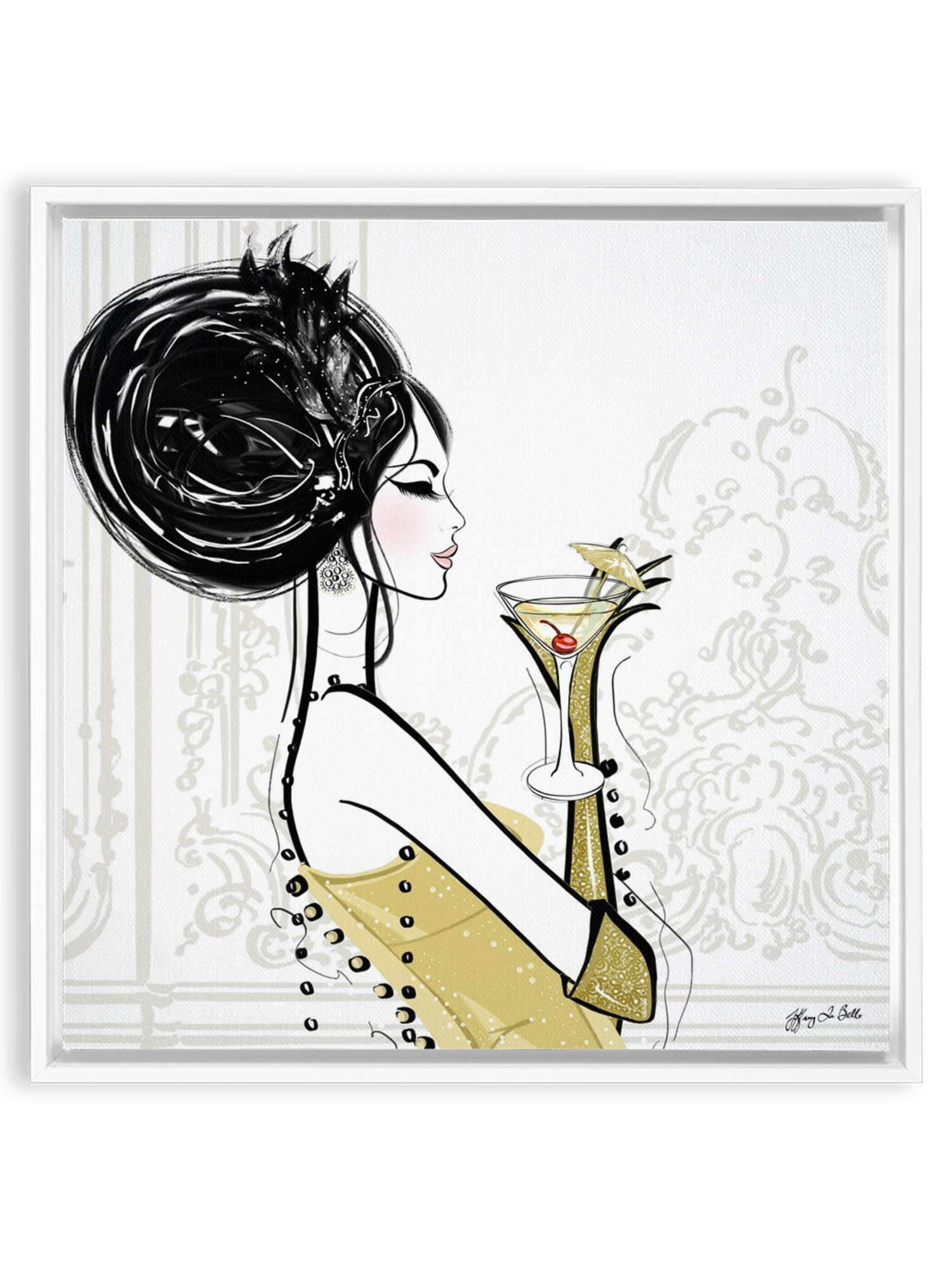 Cocktail Hour - Illustration - Canvas Gallery Print - Unframed or Framed - Tiffany La Belle