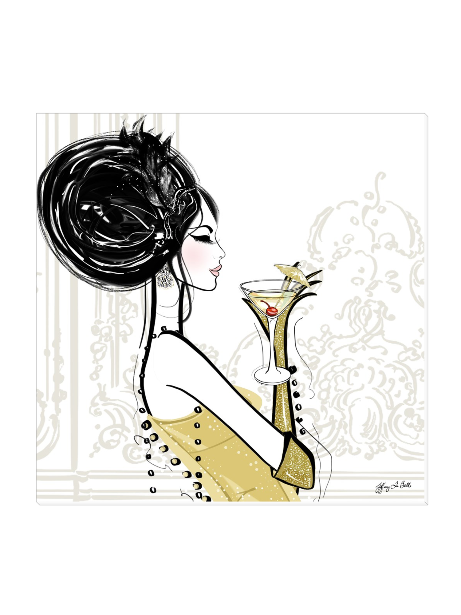 Cocktail Hour - Illustration - Canvas Gallery Print - Unframed or Framed - Tiffany La Belle