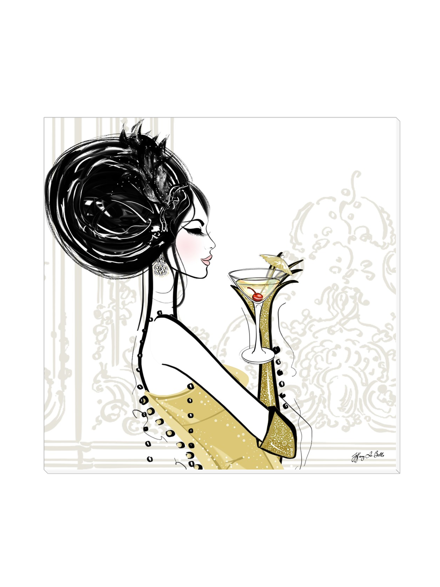 Cocktail Hour - Illustration - Canvas Gallery Print - Unframed or Framed - Tiffany La Belle