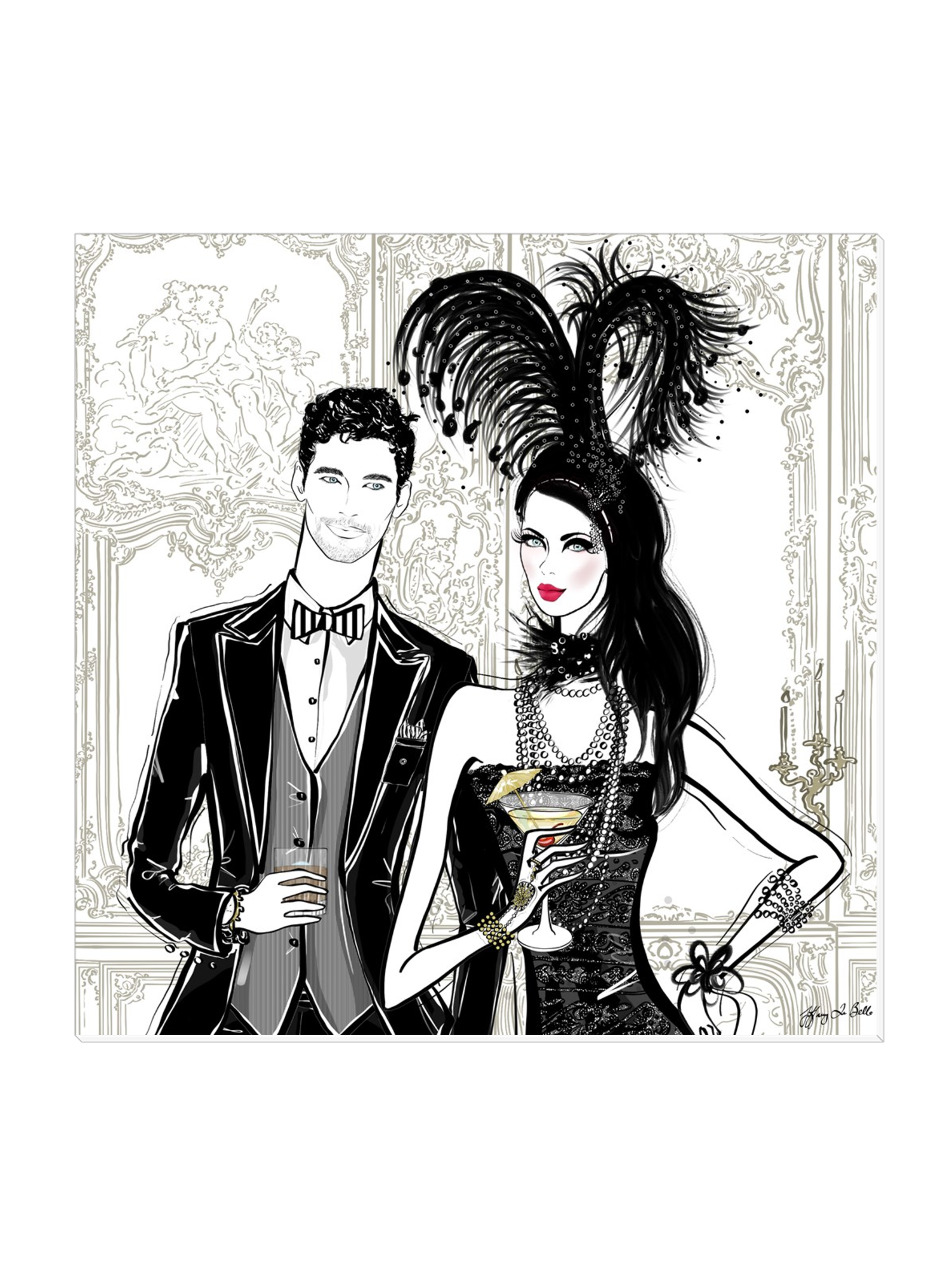 Friday Extravaganza - Illustration - Canvas Gallery Print - Unframed or Framed - Tiffany La Belle