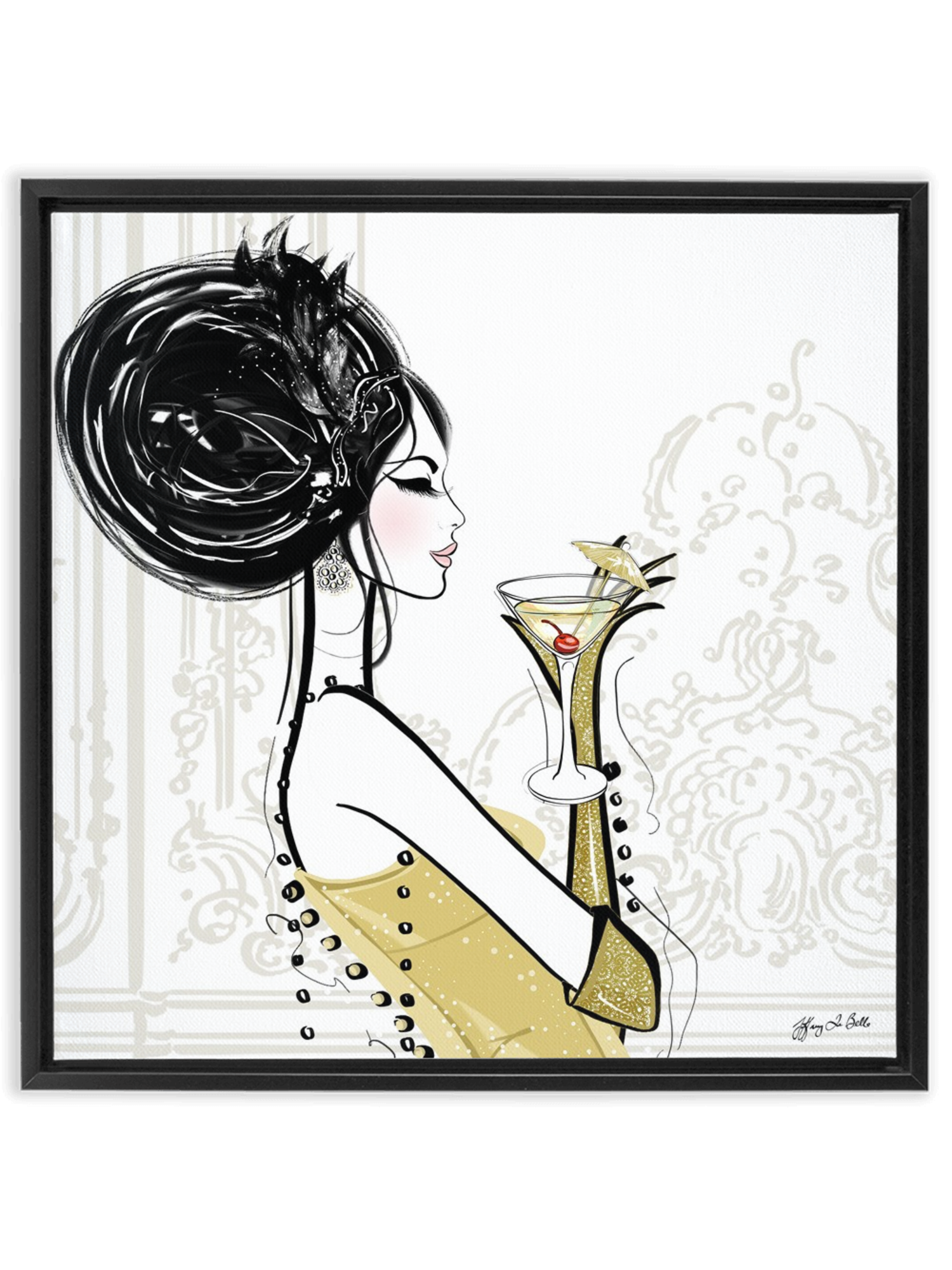 Cocktail Hour - Illustration - Canvas Gallery Print - Unframed or Framed - Tiffany La Belle