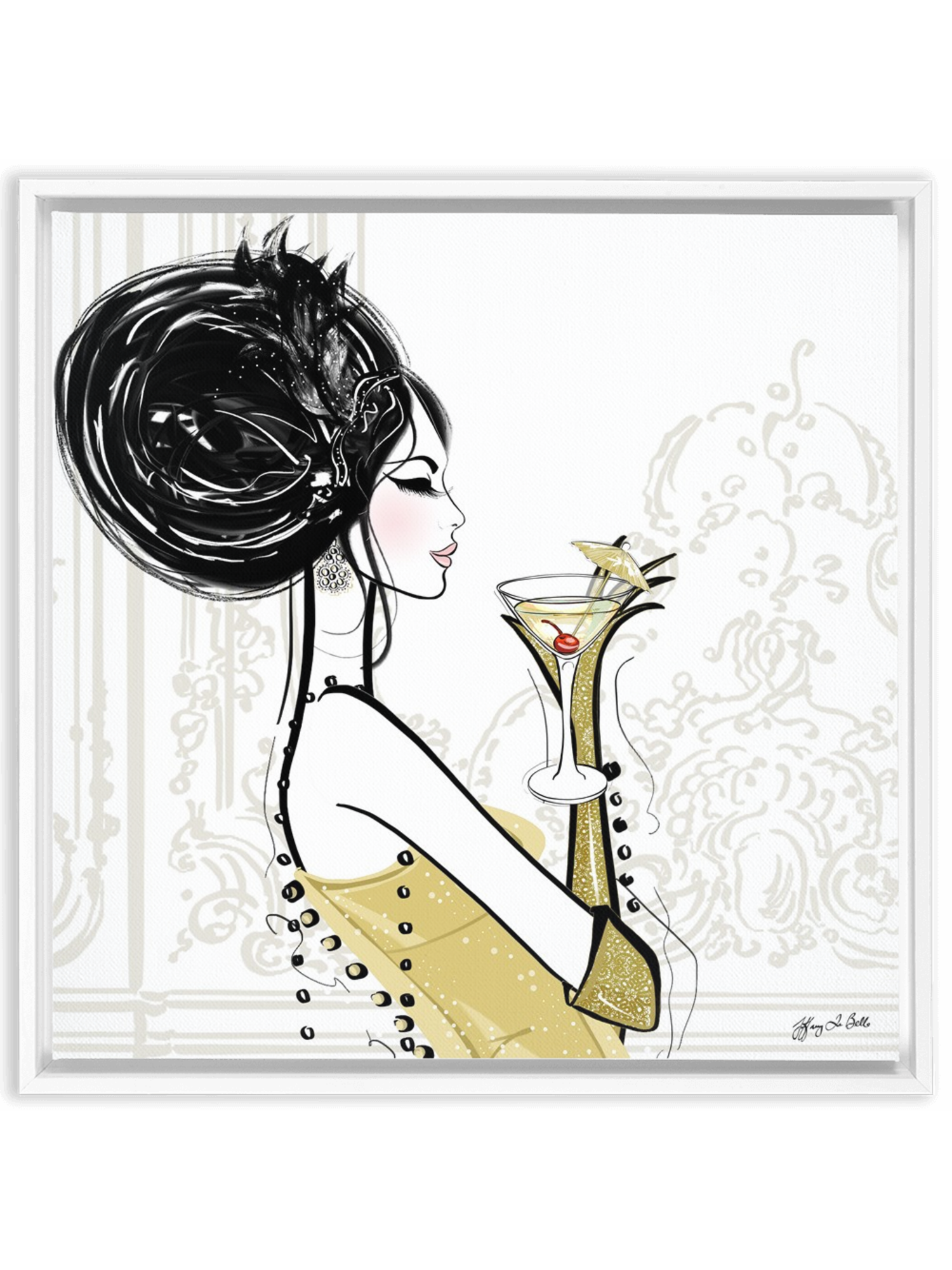 Cocktail Hour - Illustration - Canvas Gallery Print - Unframed or Framed - Tiffany La Belle