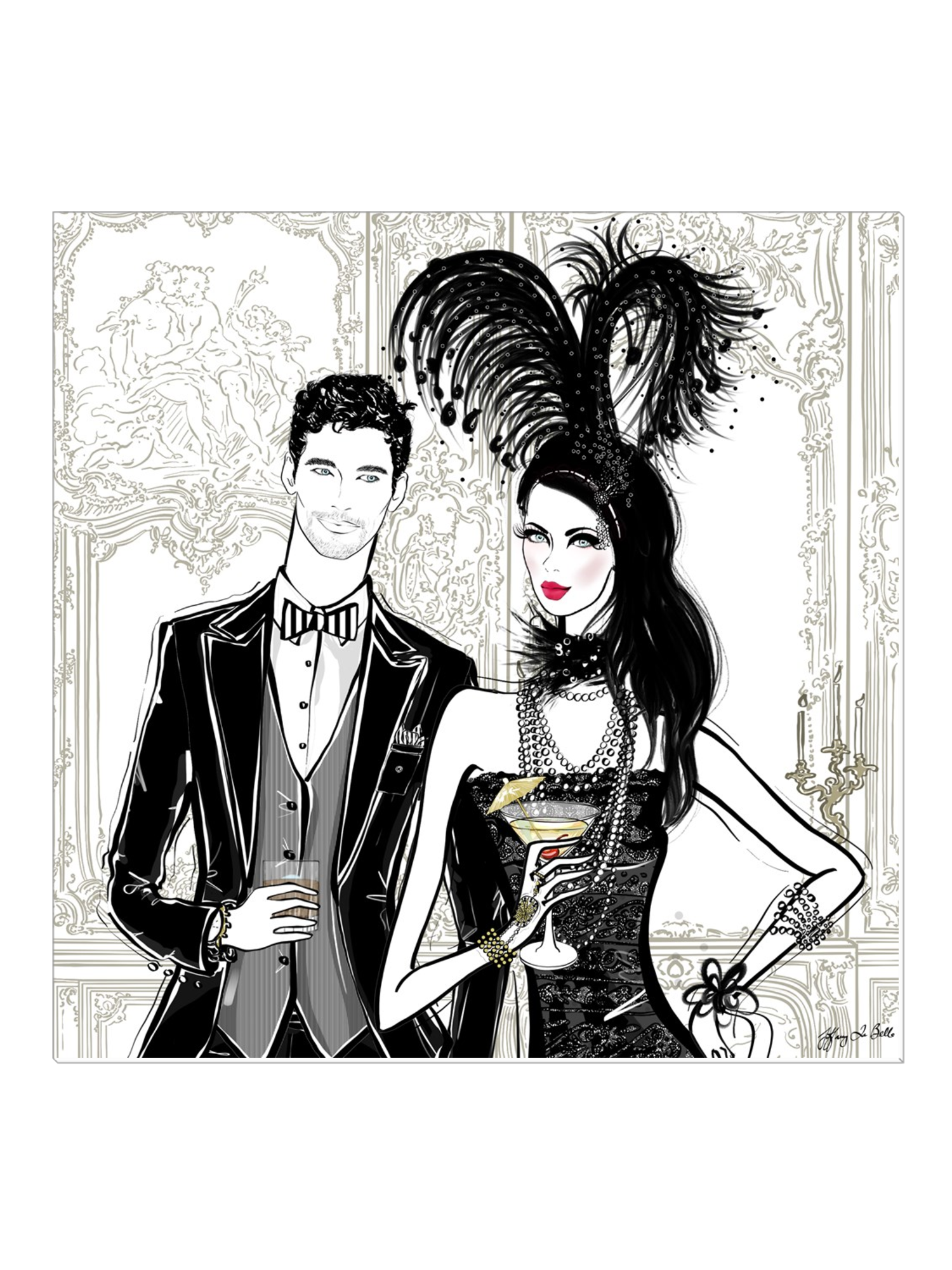 Friday Extravaganza - Illustration - Canvas Gallery Print - Unframed or Framed - Tiffany La Belle