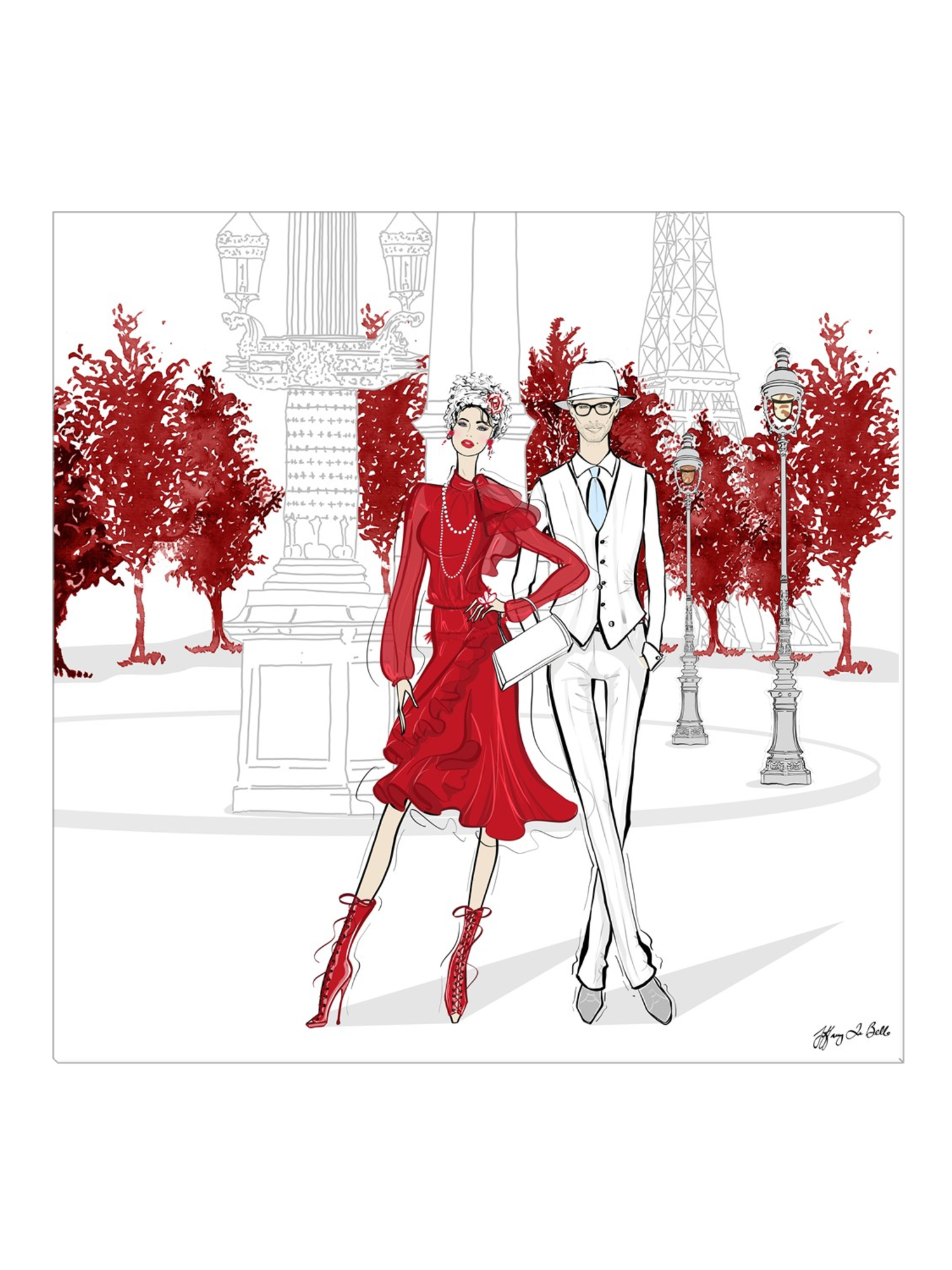 Giambattista Valli Paris - Illustration - Canvas Gallery Print - Unframed or Framed - Tiffany La Belle