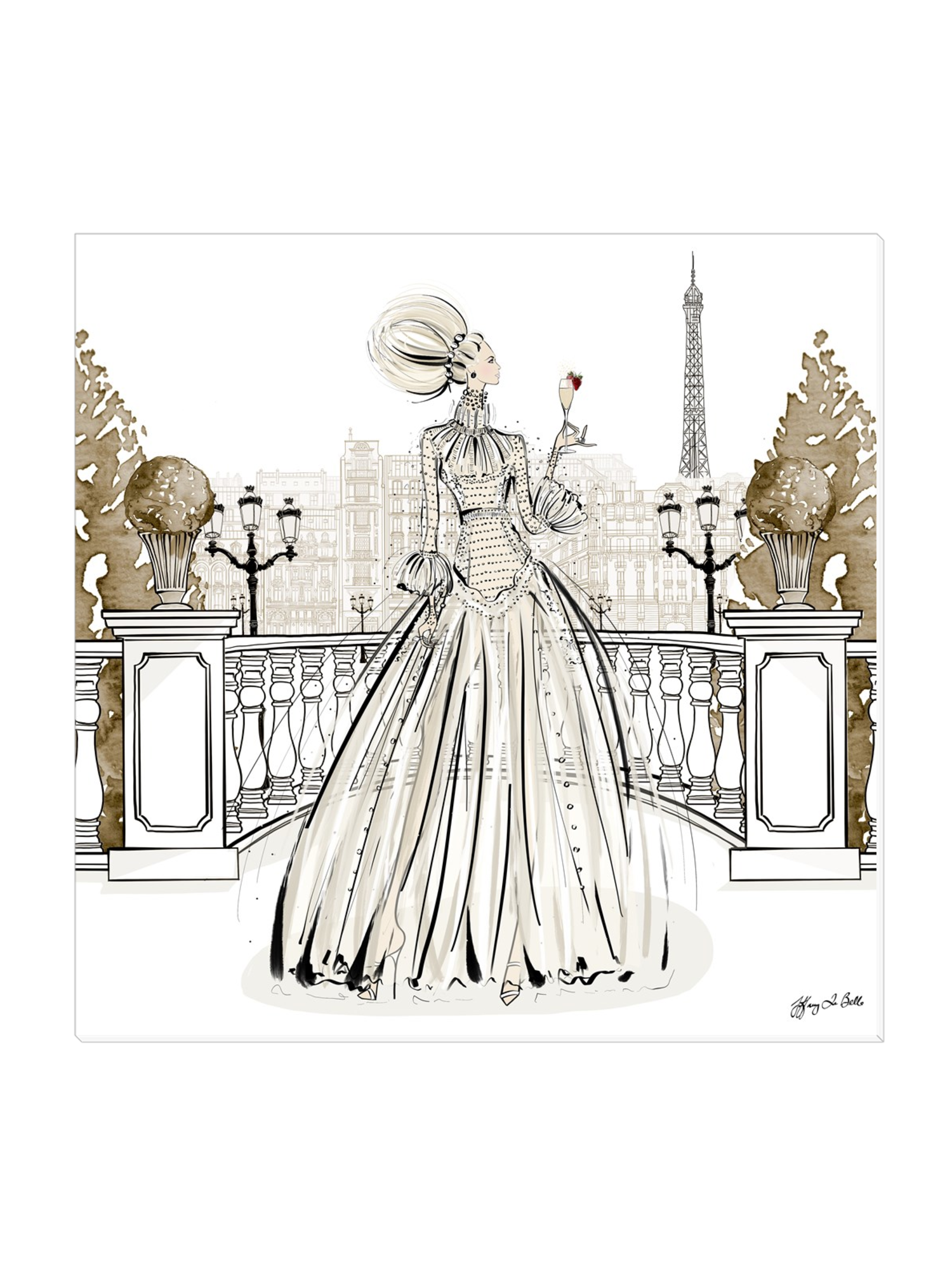 Paris Fashion Week Haute Couture - Illustration - Canvas Gallery Print - Unframed or Framed - Tiffany La Belle