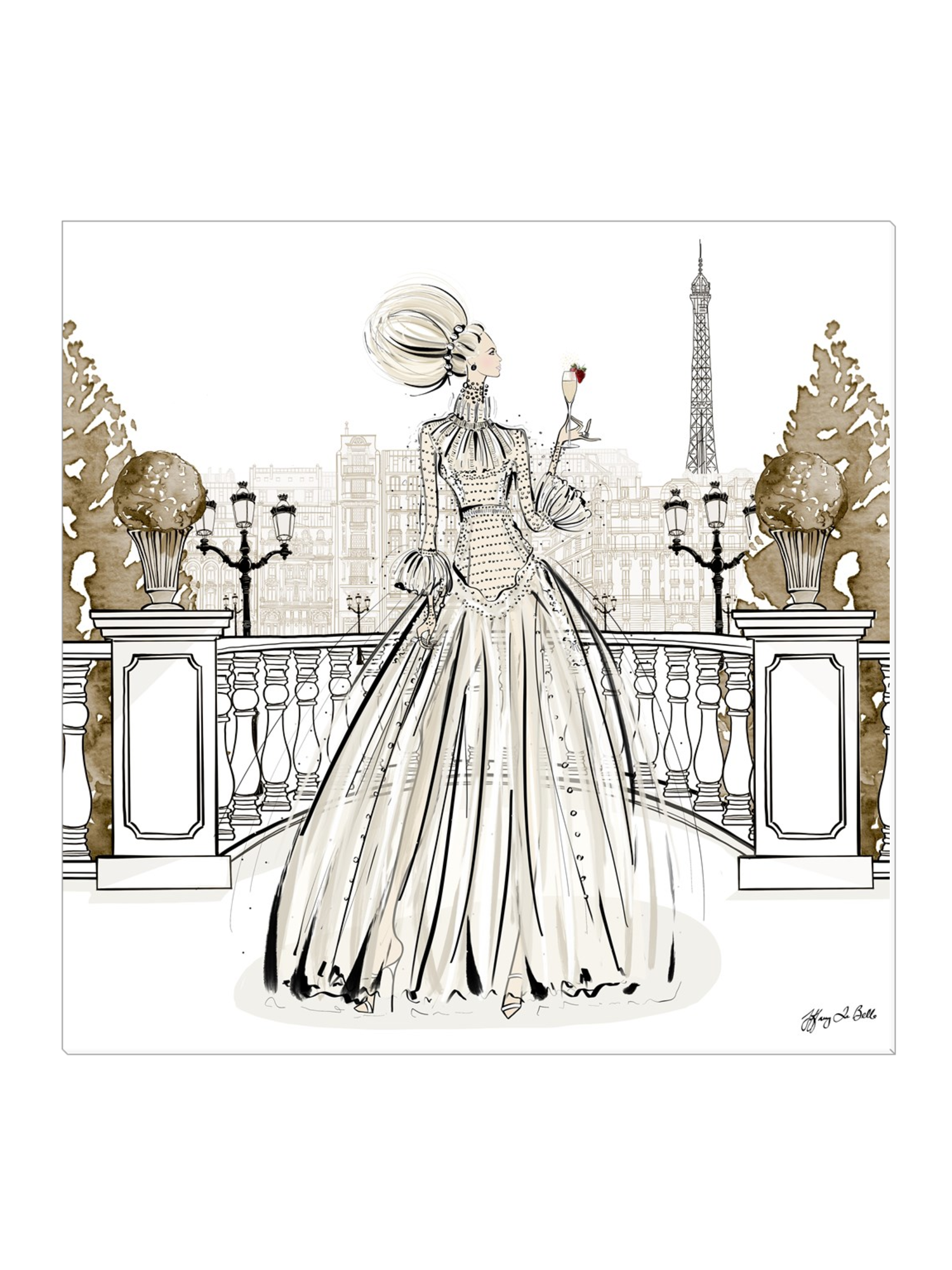 Paris Fashion Week Haute Couture - Illustration - Canvas Gallery Print - Unframed or Framed - Tiffany La Belle
