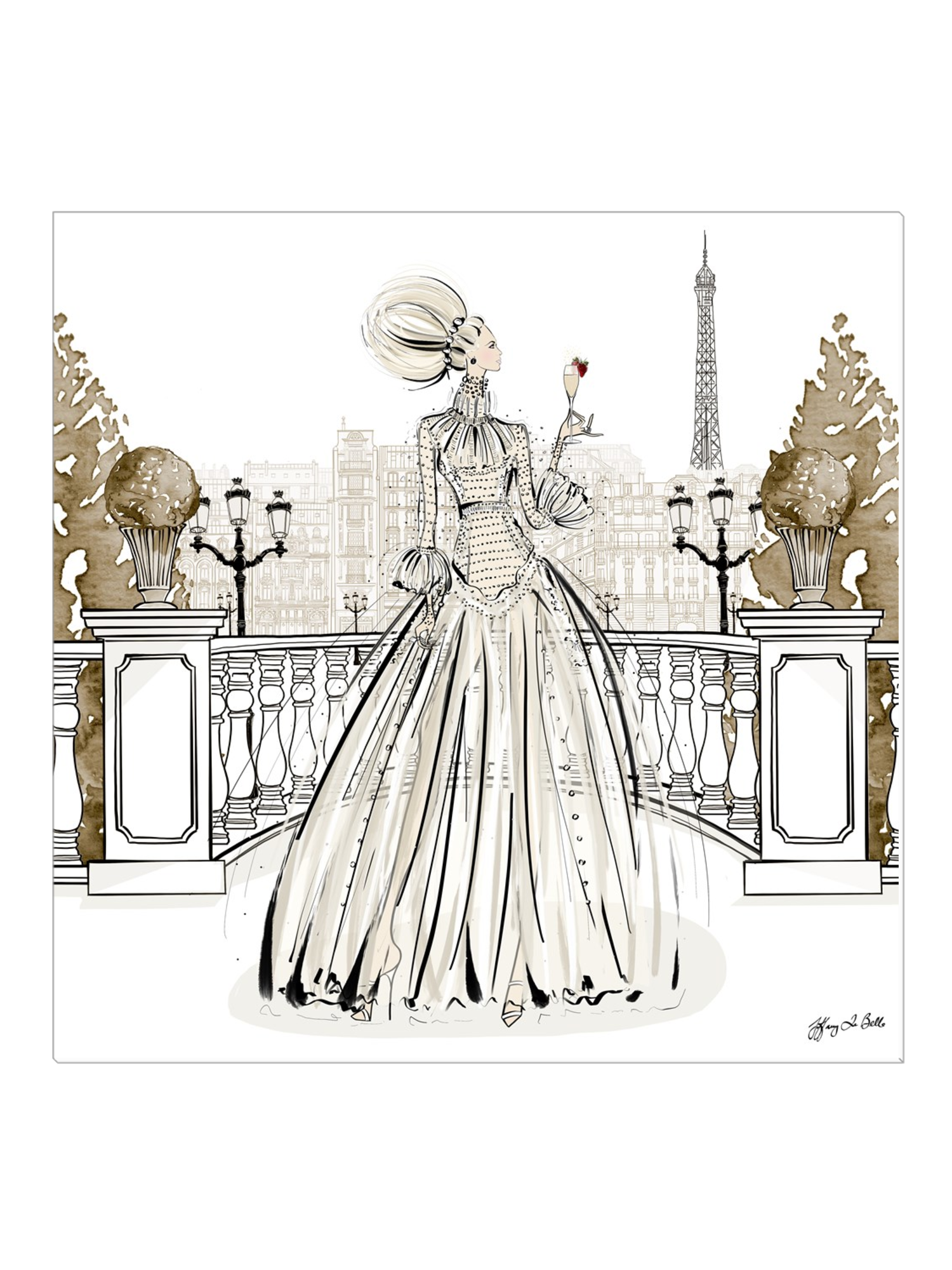 Paris Fashion Week Haute Couture - Illustration - Canvas Gallery Print - Unframed or Framed - Tiffany La Belle