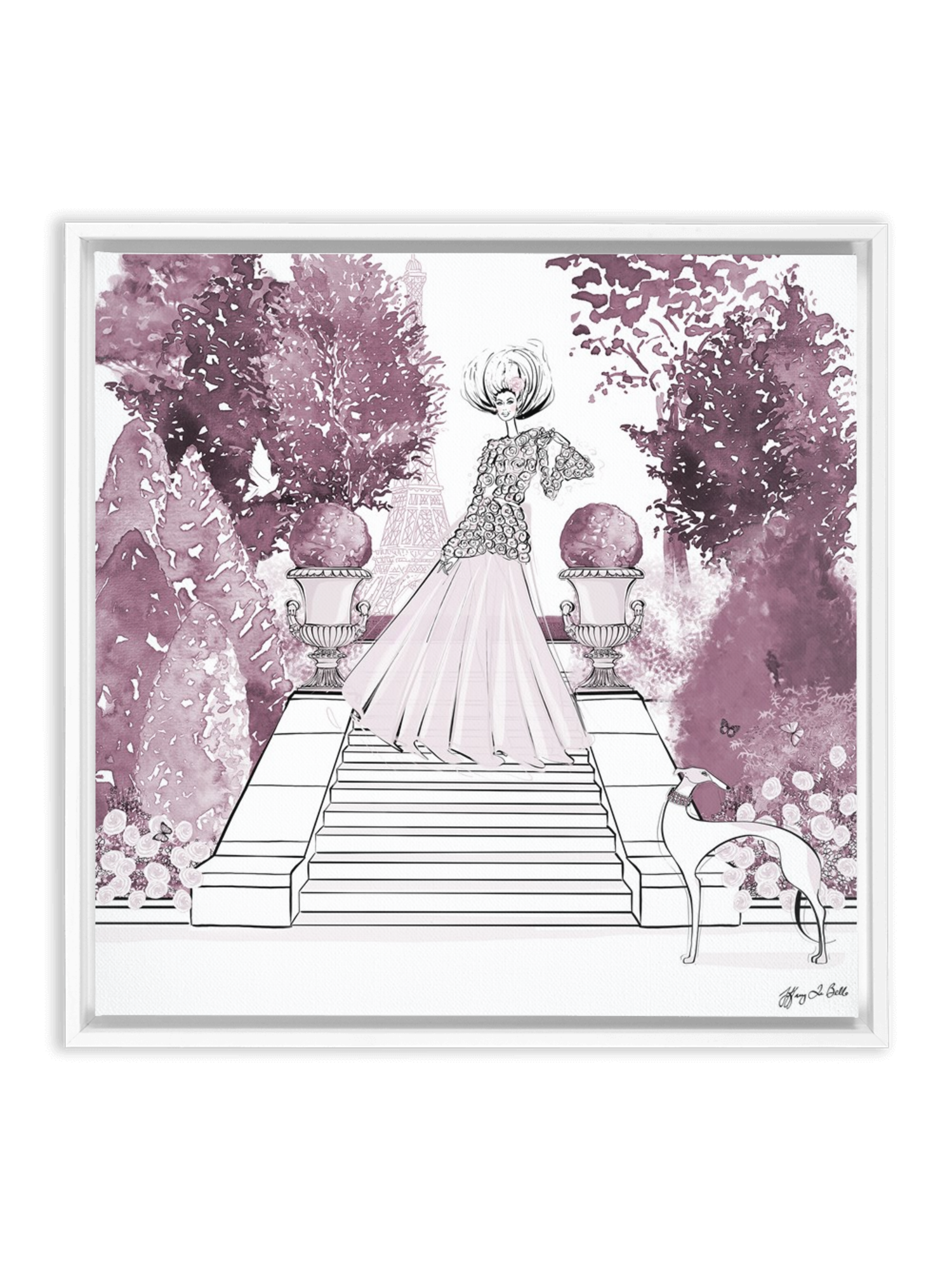 Parisienne Mulberry Garden - Illustration - Canvas Gallery Print - Unframed or Framed - Tiffany La Belle