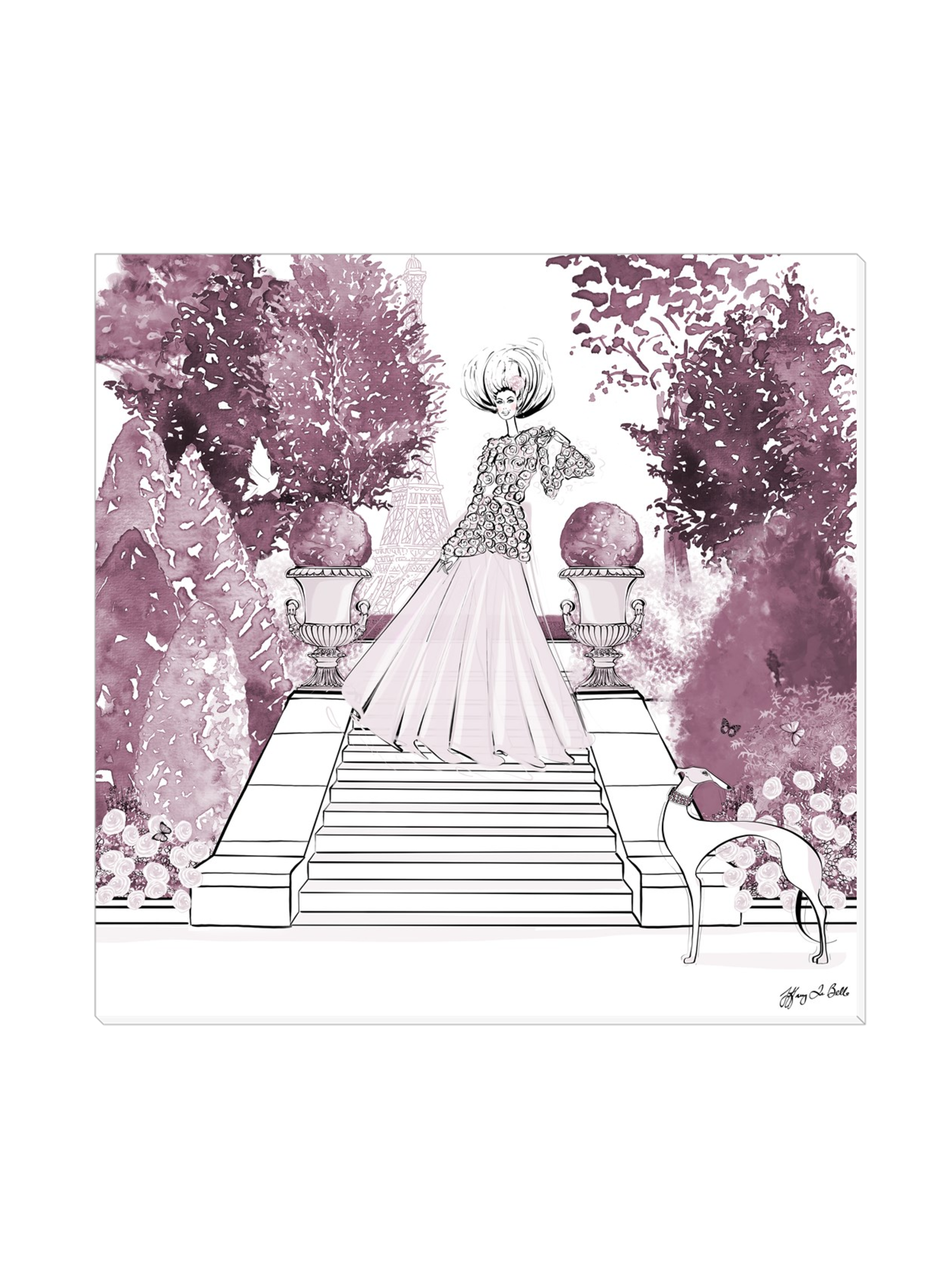 Parisienne Mulberry Garden - Illustration - Canvas Gallery Print - Unframed or Framed - Tiffany La Belle
