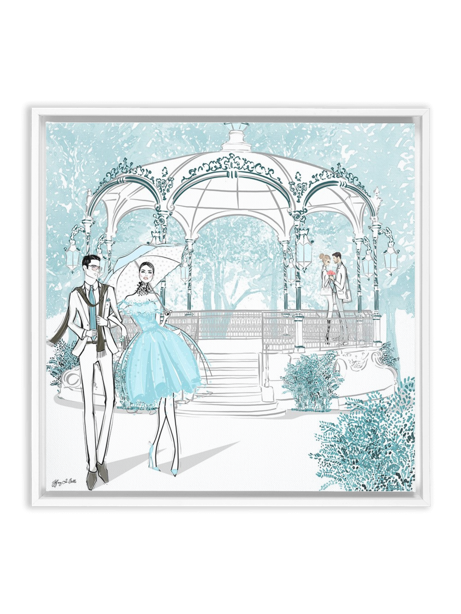 Young Lovers - Illustration - Canvas Gallery Print - Unframed or Framed - Tiffany La Belle