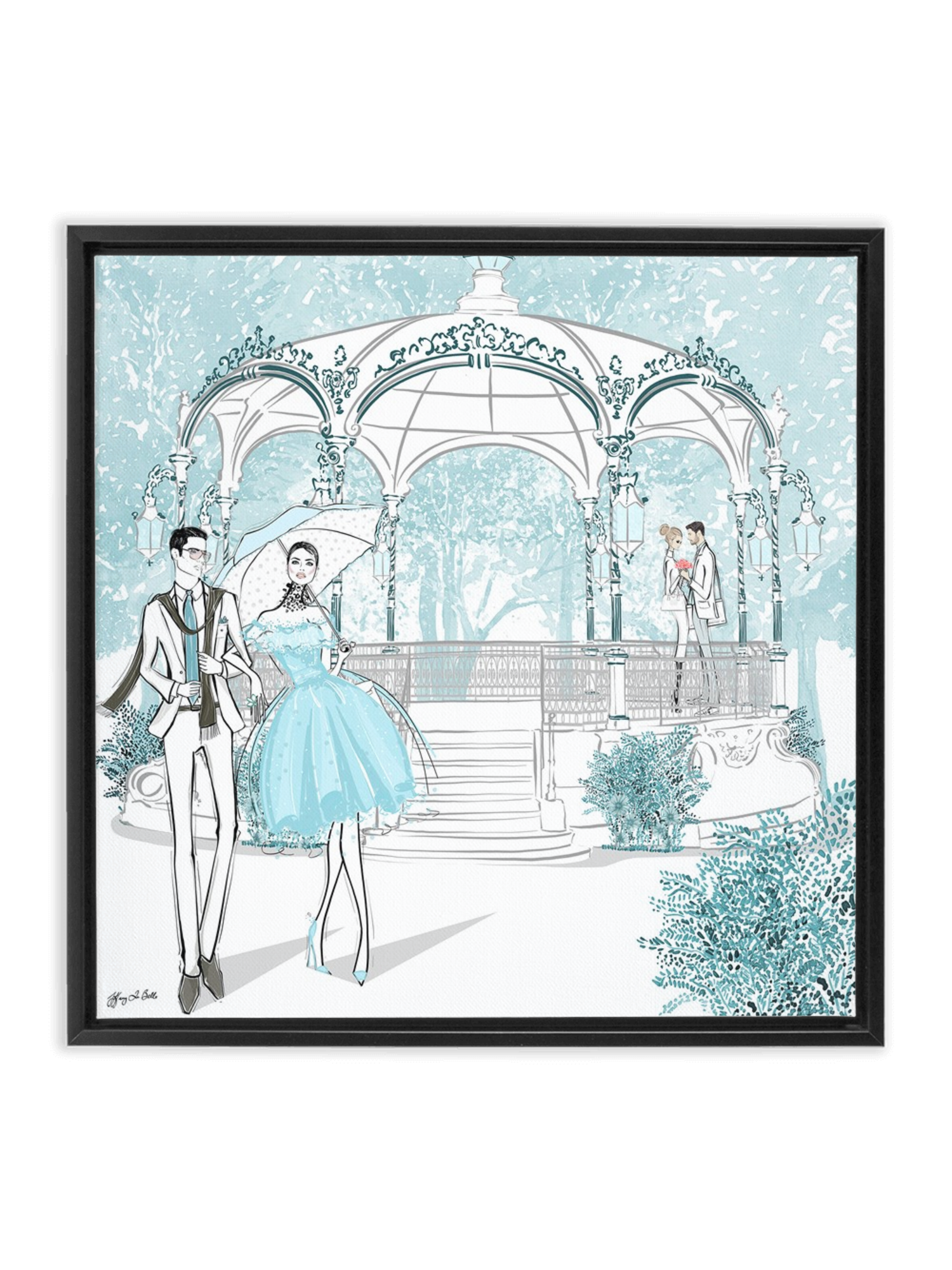 Young Lovers - Illustration - Canvas Gallery Print - Unframed or Framed - Tiffany La Belle