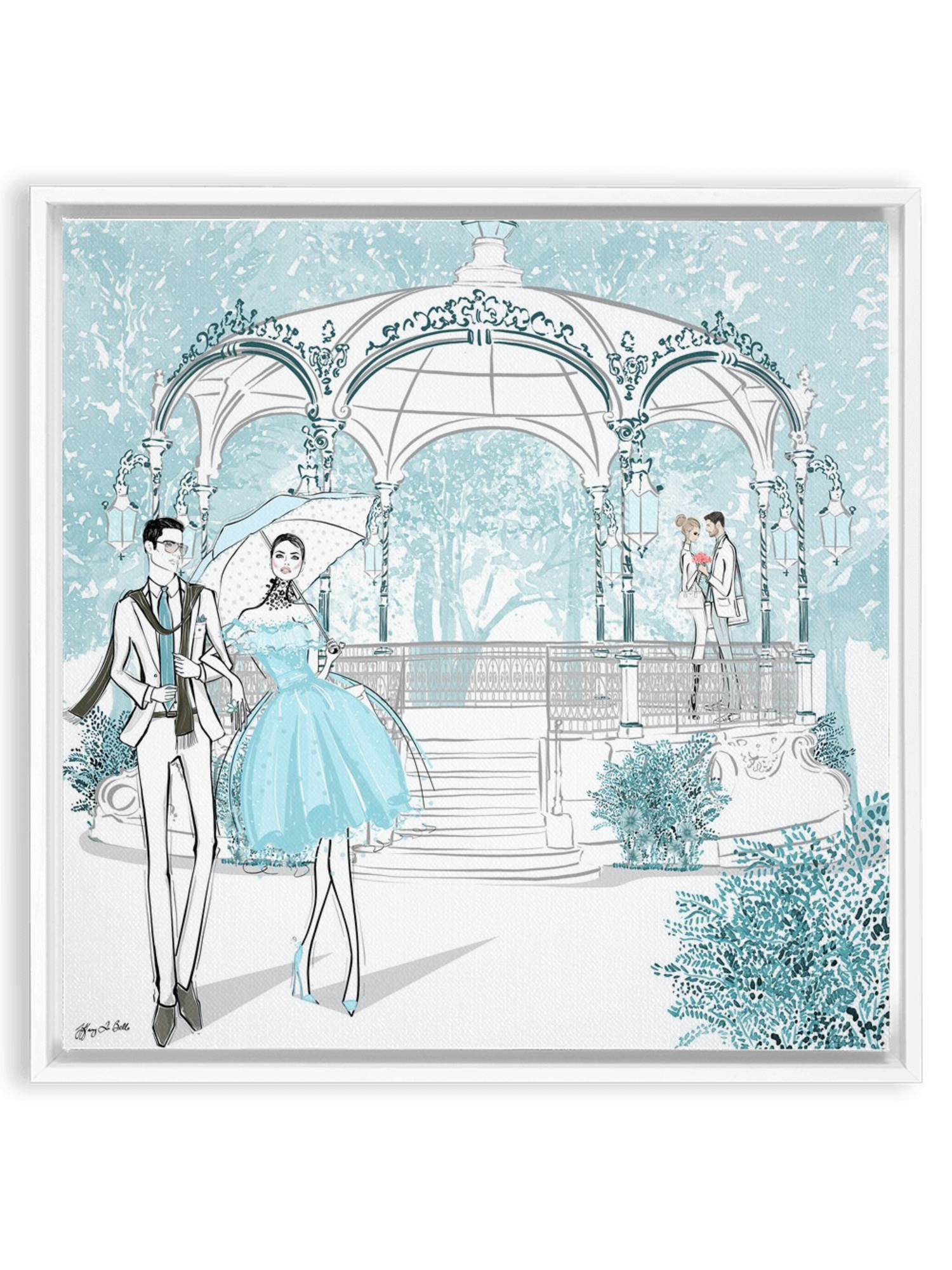 Young Lovers - Illustration - Canvas Gallery Print - Unframed or Framed - Tiffany La Belle