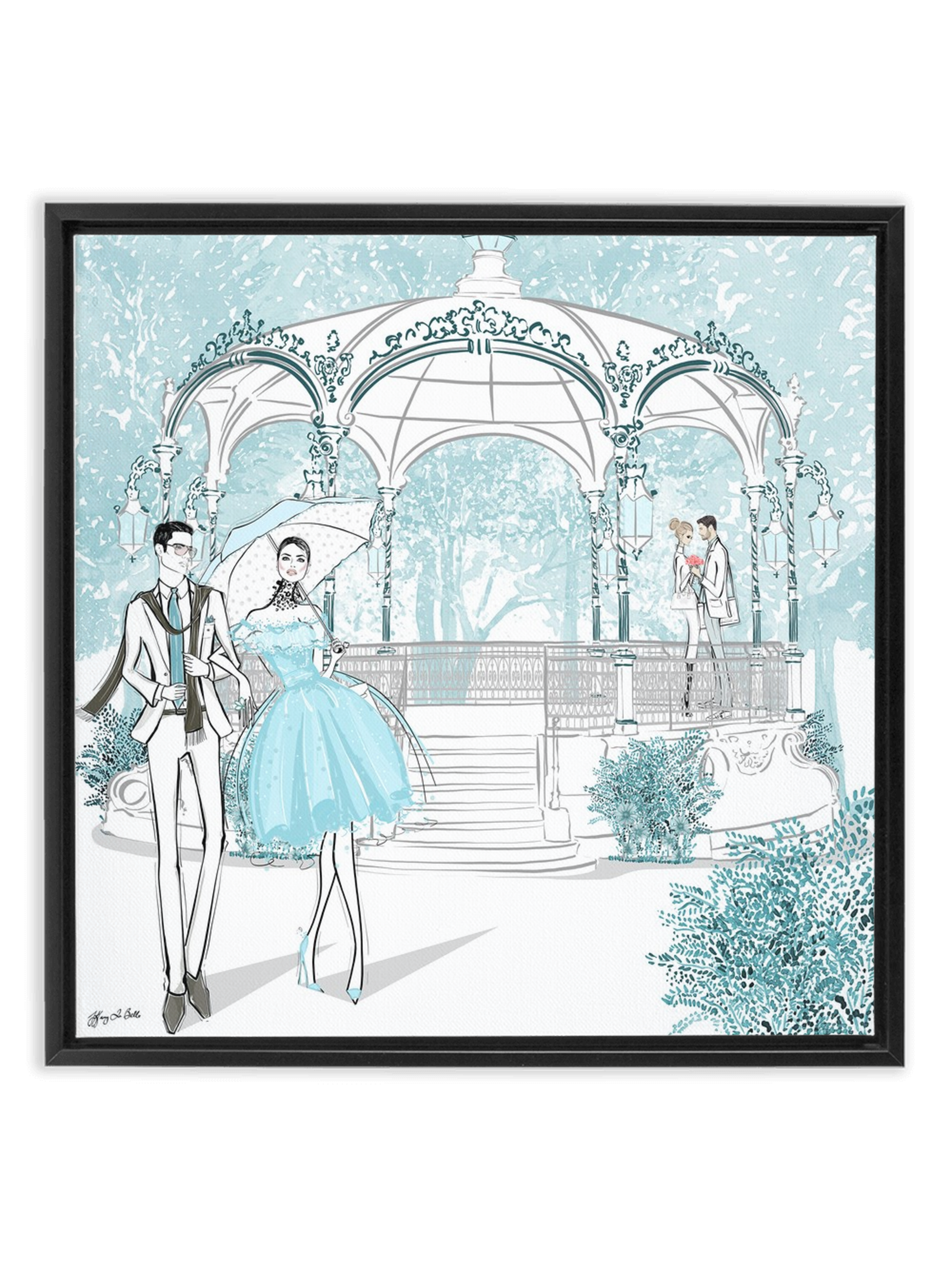 Young Lovers - Illustration - Canvas Gallery Print - Unframed or Framed - Tiffany La Belle