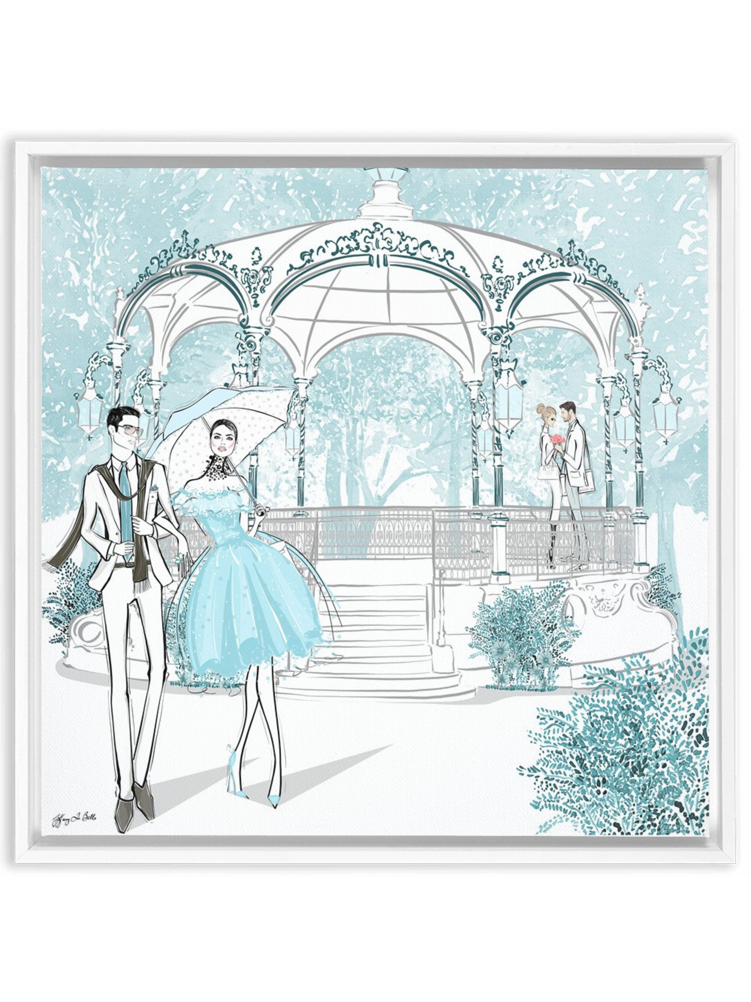 Young Lovers - Illustration - Canvas Gallery Print - Unframed or Framed - Tiffany La Belle