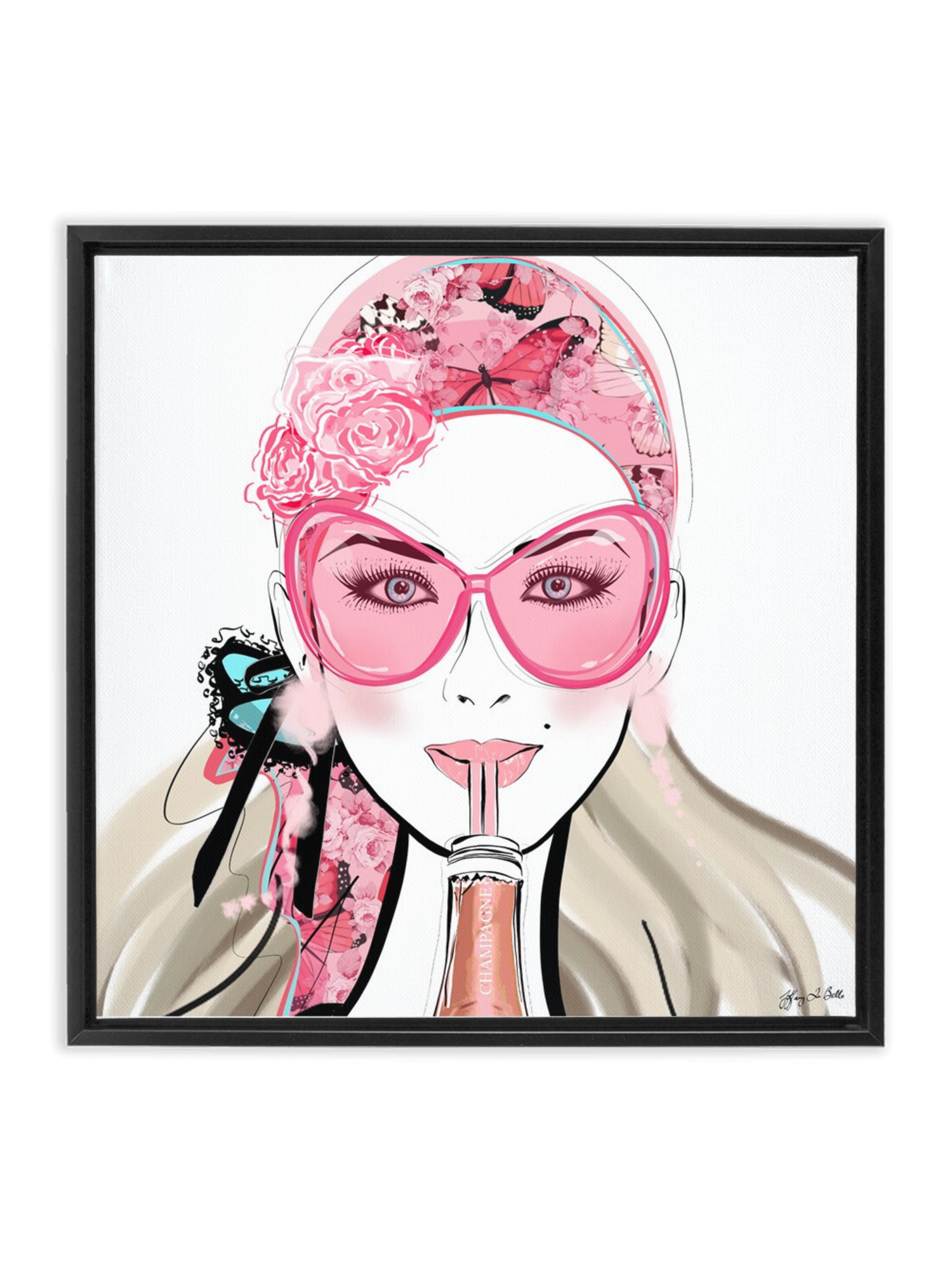 Who Needs a Glass? - Illustration - Canvas Gallery Print - Unframed or Framed - Tiffany La Belle