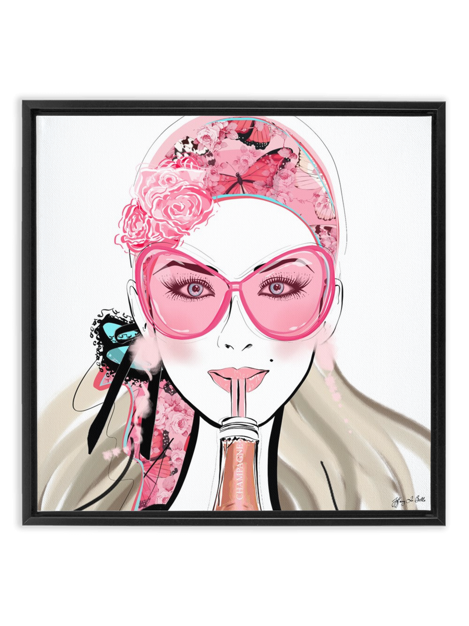 Who Needs a Glass? - Illustration - Canvas Gallery Print - Unframed or Framed - Tiffany La Belle