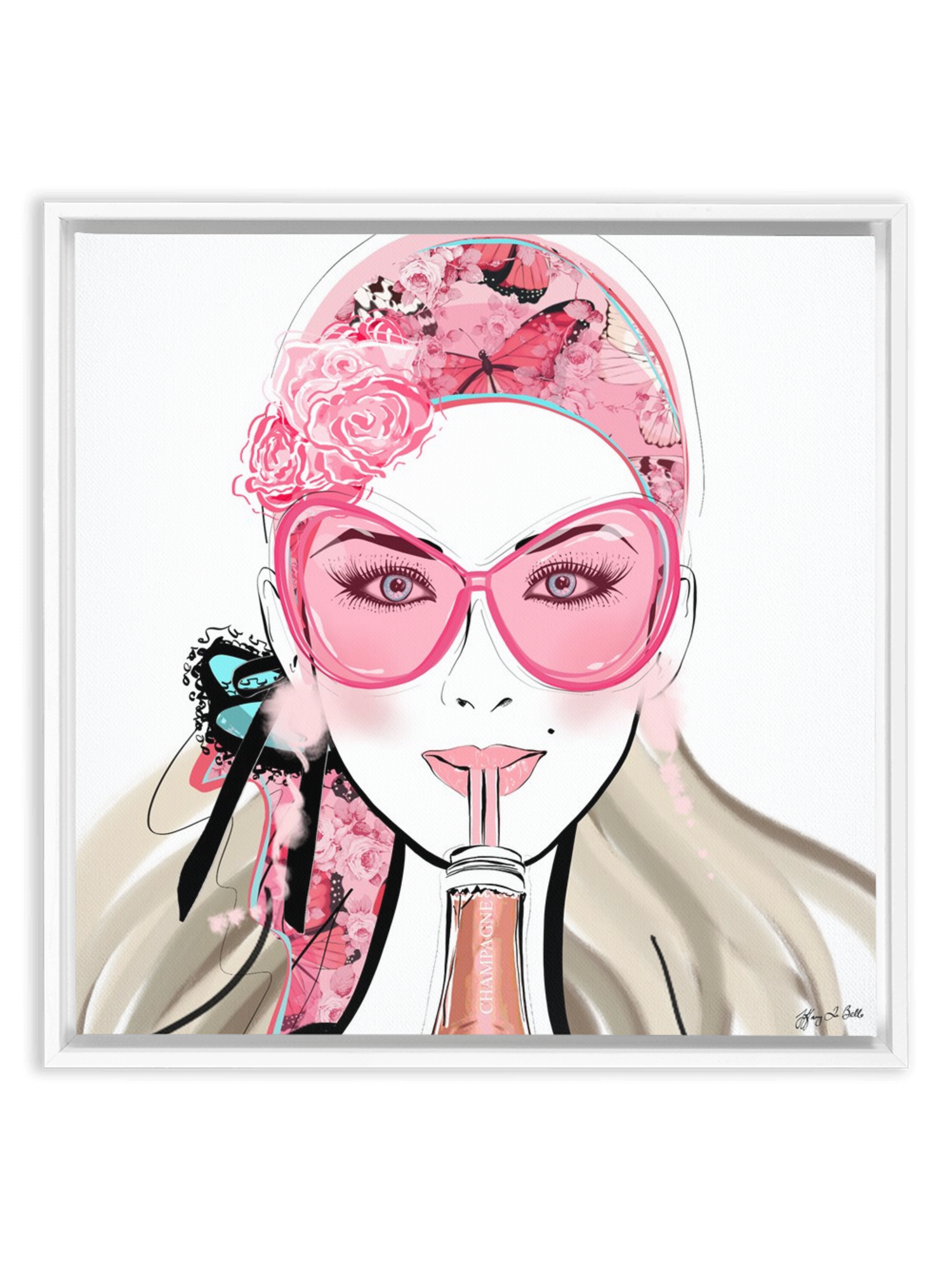 Who Needs a Glass? - Illustration - Canvas Gallery Print - Unframed or Framed - Tiffany La Belle