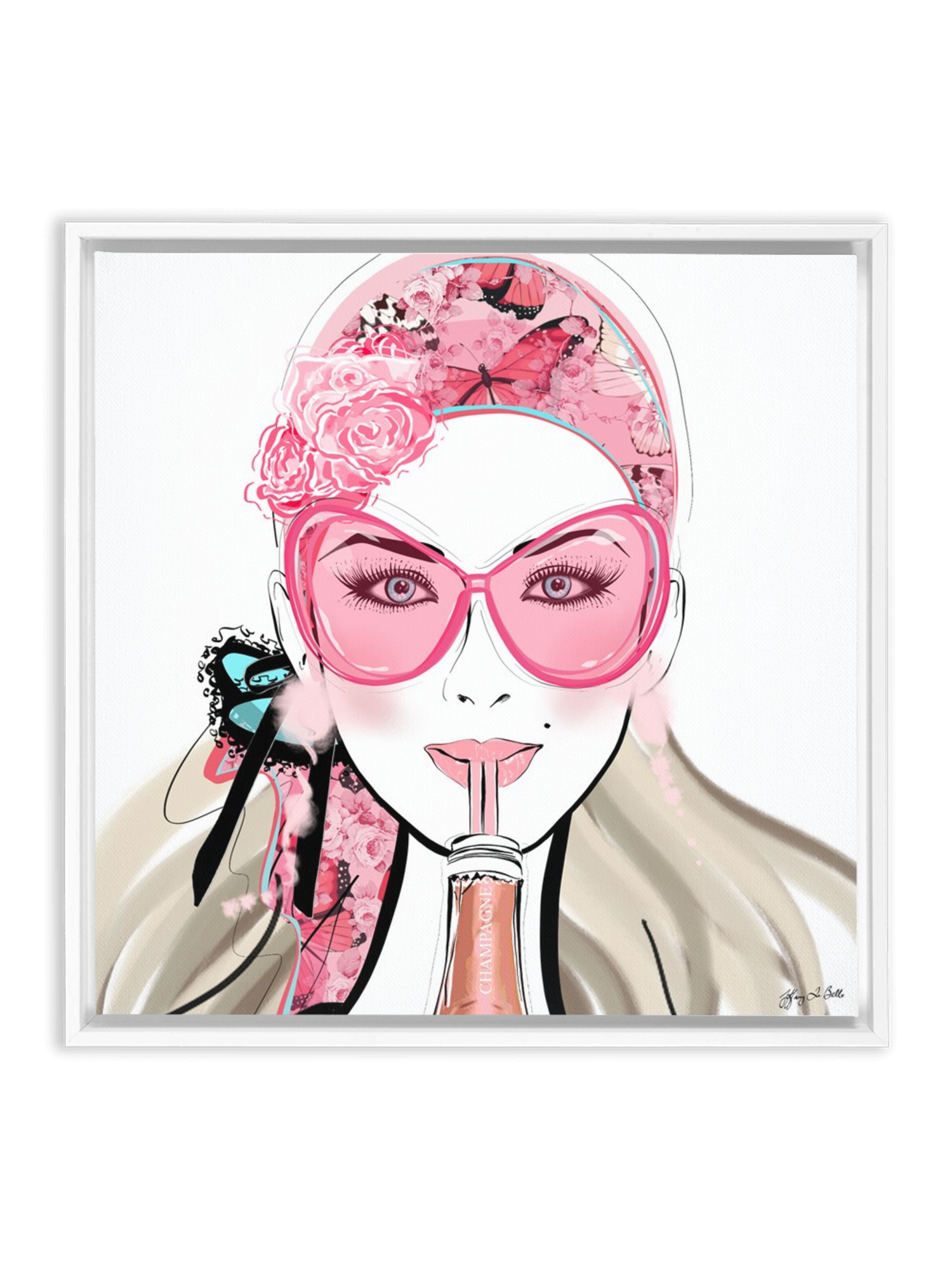 Who Needs a Glass? - Illustration - Canvas Gallery Print - Unframed or Framed - Tiffany La Belle
