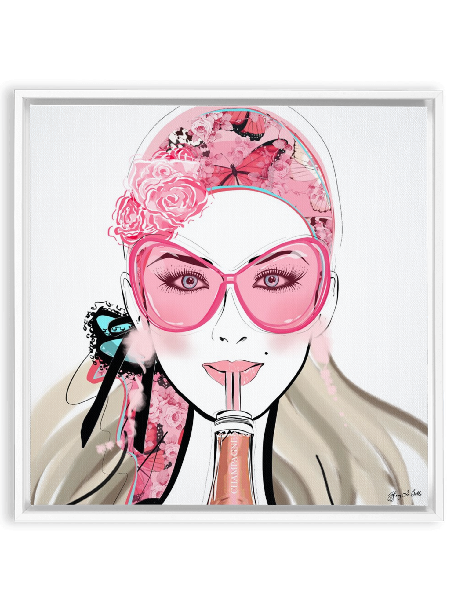 Who Needs a Glass? - Illustration - Canvas Gallery Print - Unframed or Framed - Tiffany La Belle