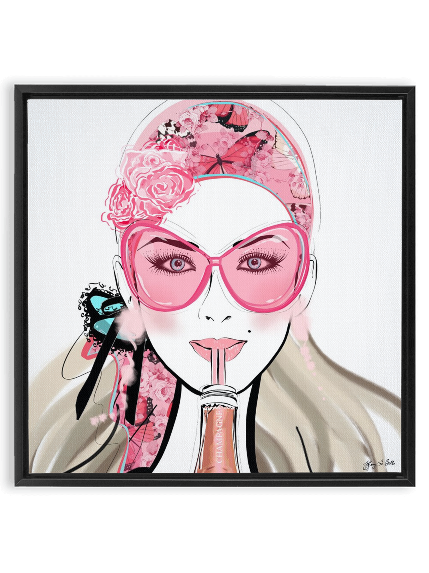 Who Needs a Glass? - Illustration - Canvas Gallery Print - Unframed or Framed - Tiffany La Belle