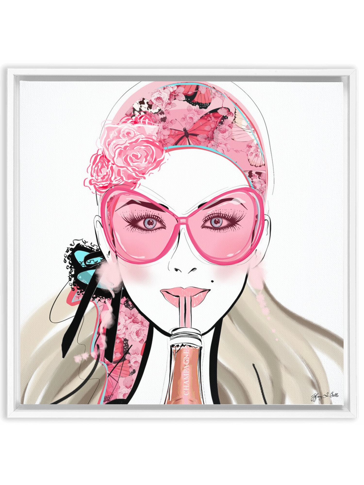 Who Needs a Glass? - Illustration - Canvas Gallery Print - Unframed or Framed - Tiffany La Belle
