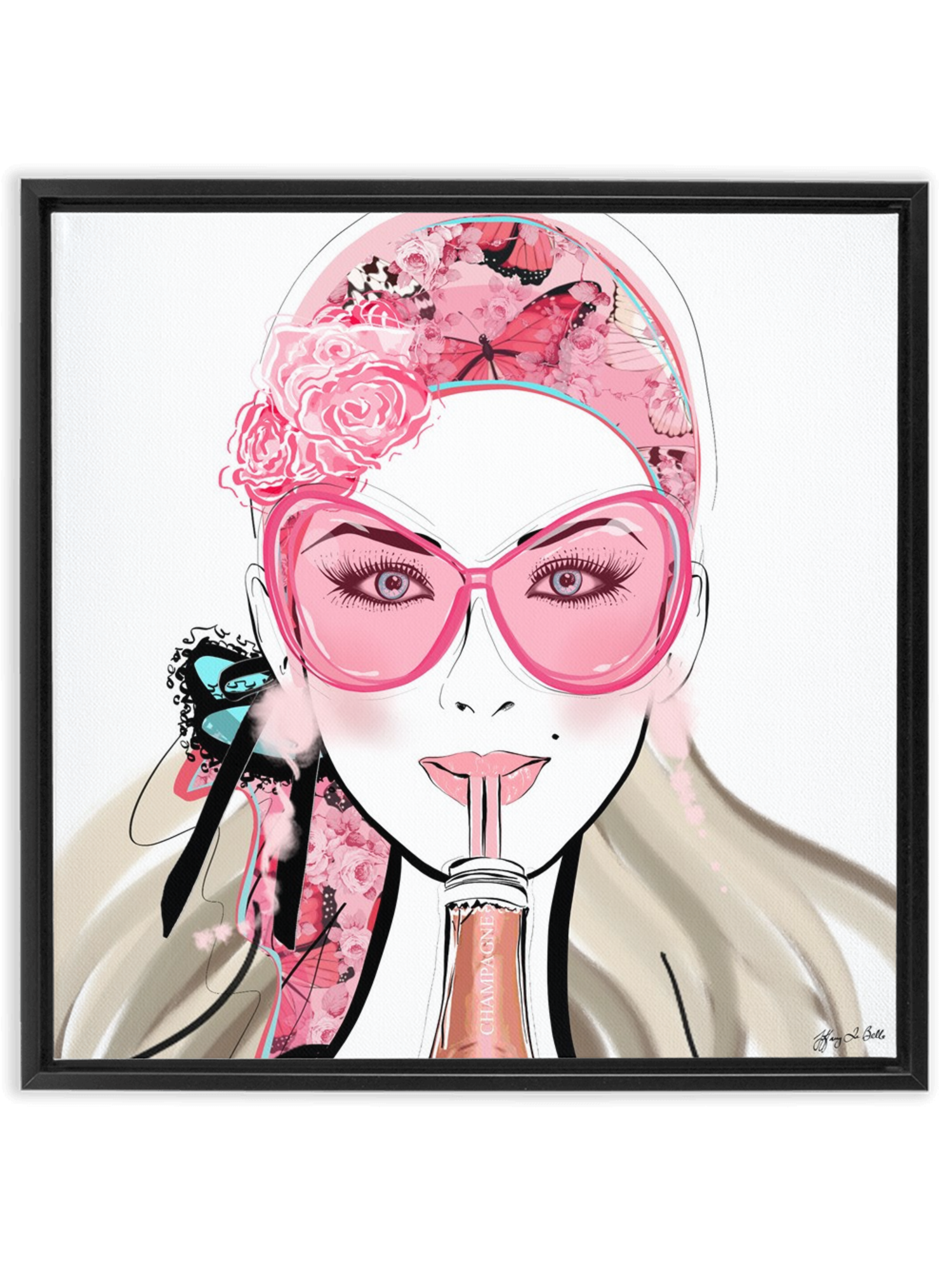 Who Needs a Glass? - Illustration - Canvas Gallery Print - Unframed or Framed - Tiffany La Belle