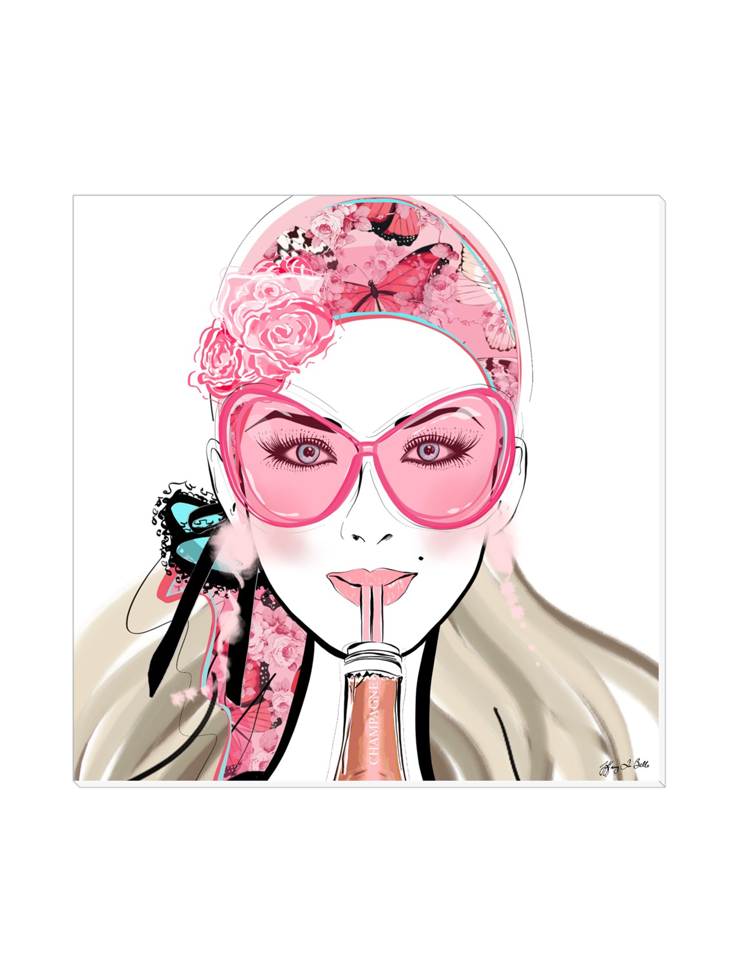 Who Needs a Glass? - Illustration - Canvas Gallery Print - Unframed or Framed - Tiffany La Belle