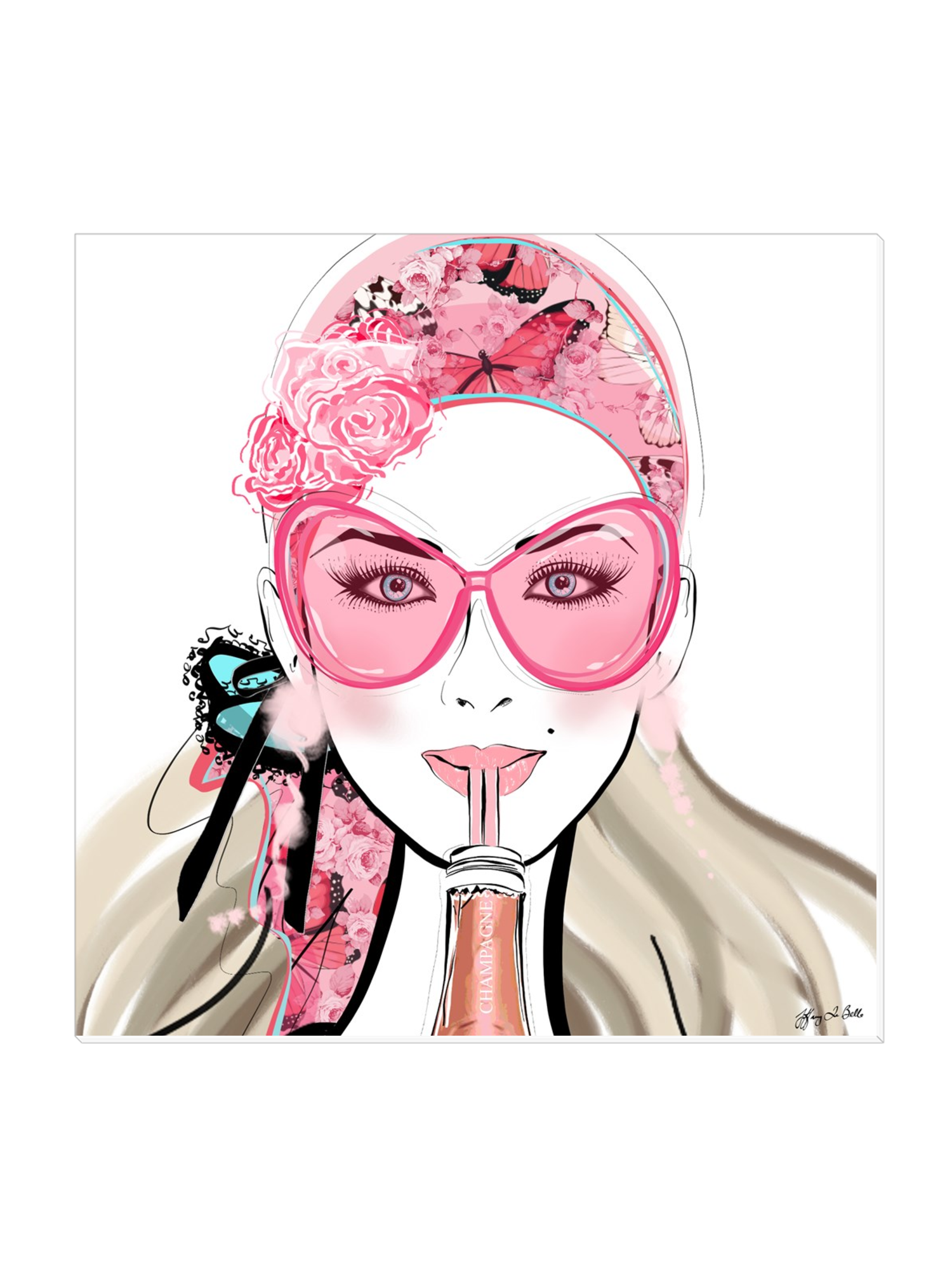 Who Needs a Glass? - Illustration - Canvas Gallery Print - Unframed or Framed - Tiffany La Belle