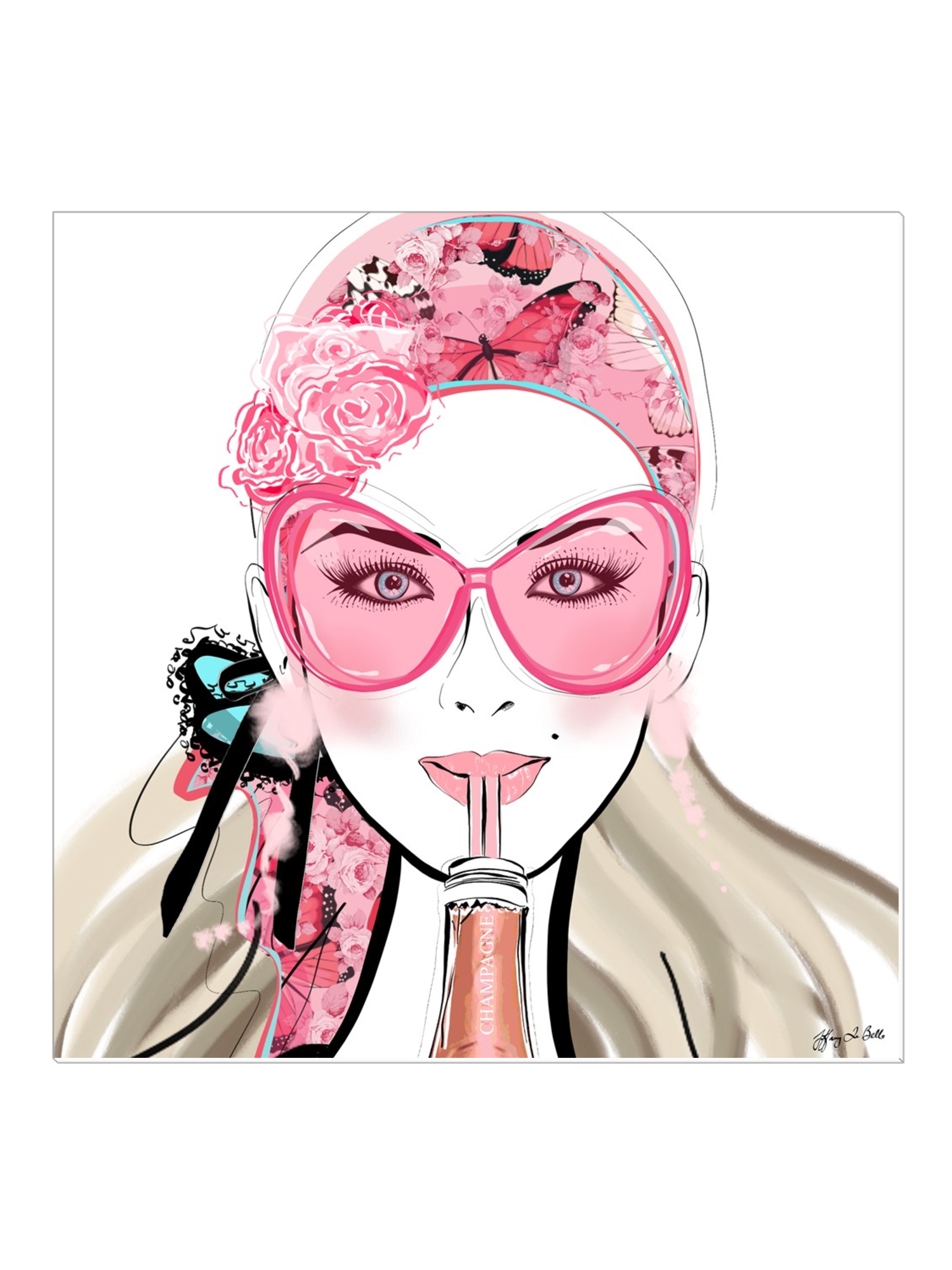 Who Needs a Glass? - Illustration - Canvas Gallery Print - Unframed or Framed - Tiffany La Belle