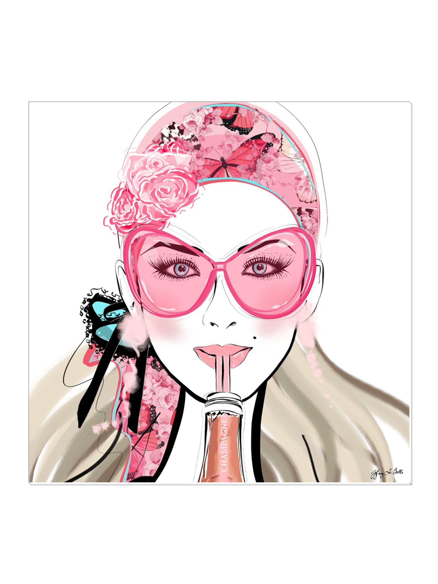 Who Needs a Glass? - Illustration - Canvas Gallery Print - Unframed or Framed - Tiffany La Belle