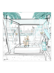 Beach Life Dubai - Illustration - Canvas Gallery Print - Unframed or Framed - Tiffany La Belle
