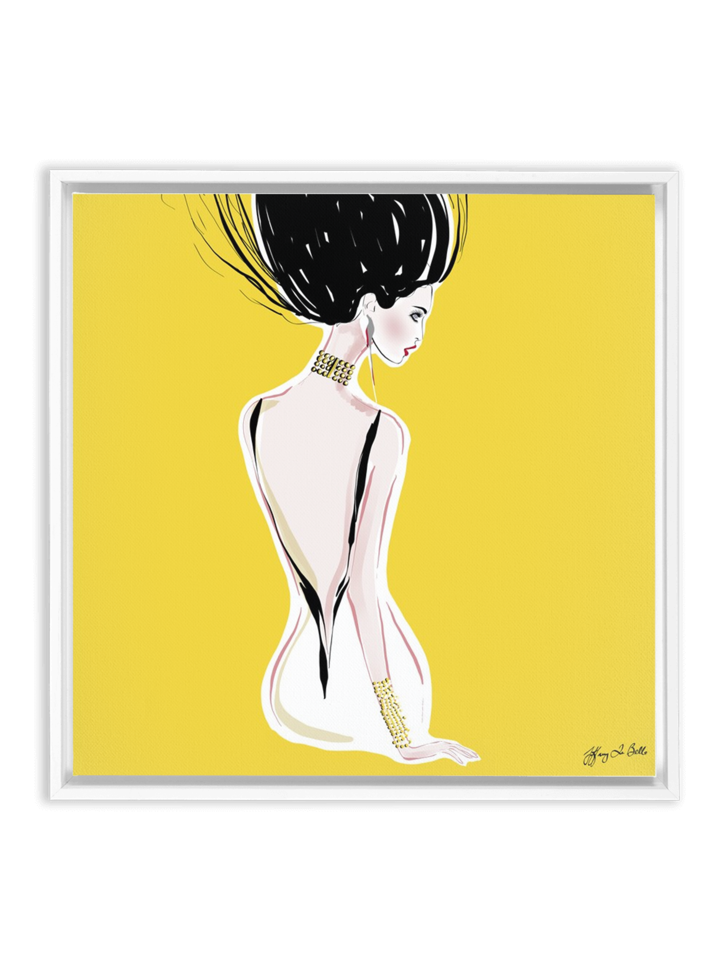 Quite Shy - Illustration - Canvas Gallery Print - Unframed or Framed - Tiffany La Belle