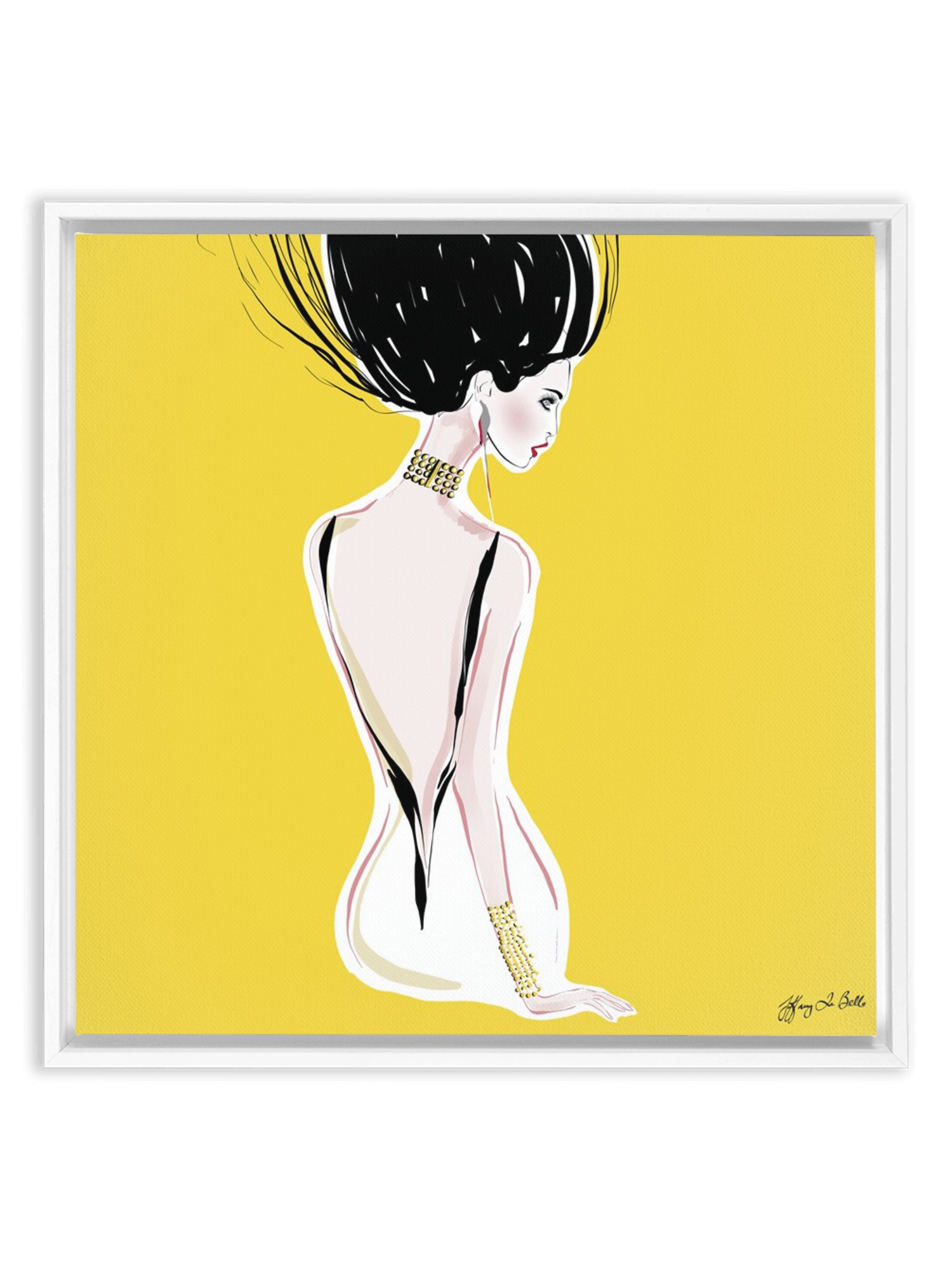 Quite Shy - Illustration - Canvas Gallery Print - Unframed or Framed - Tiffany La Belle