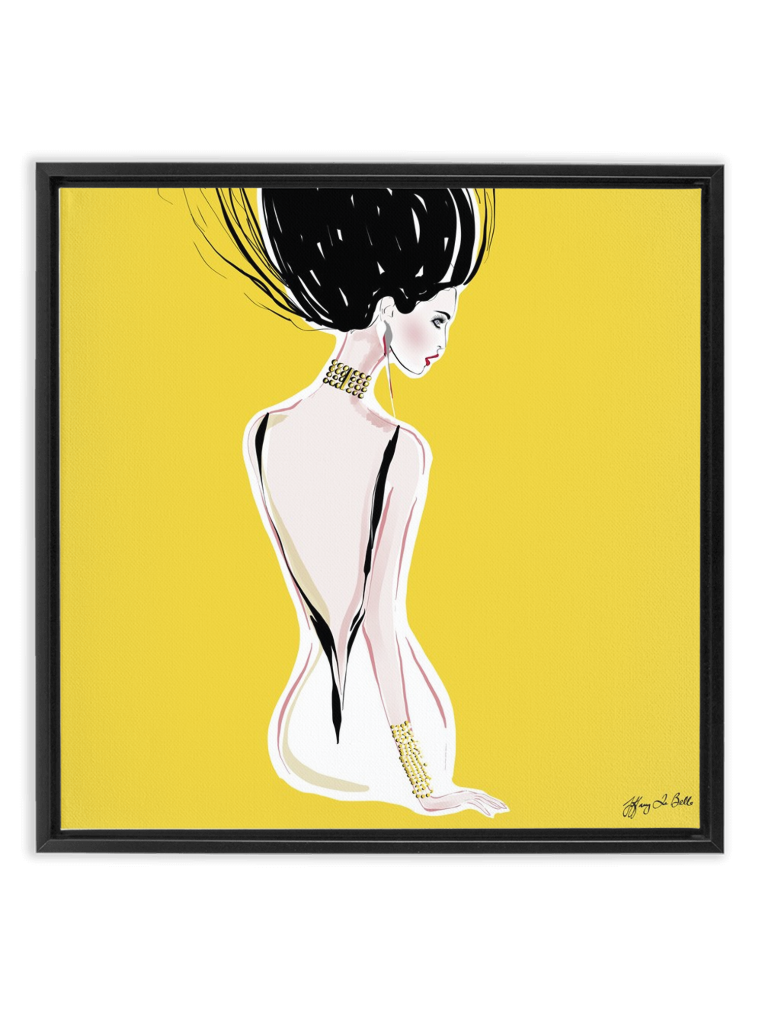 Quite Shy - Illustration - Canvas Gallery Print - Unframed or Framed - Tiffany La Belle