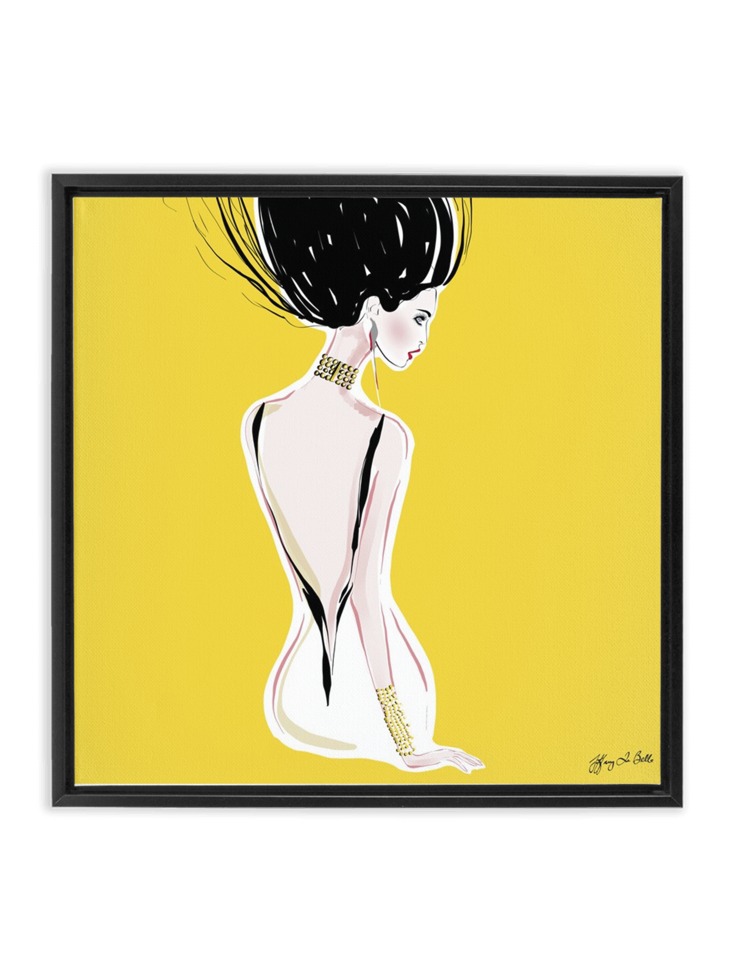 Quite Shy - Illustration - Canvas Gallery Print - Unframed or Framed - Tiffany La Belle
