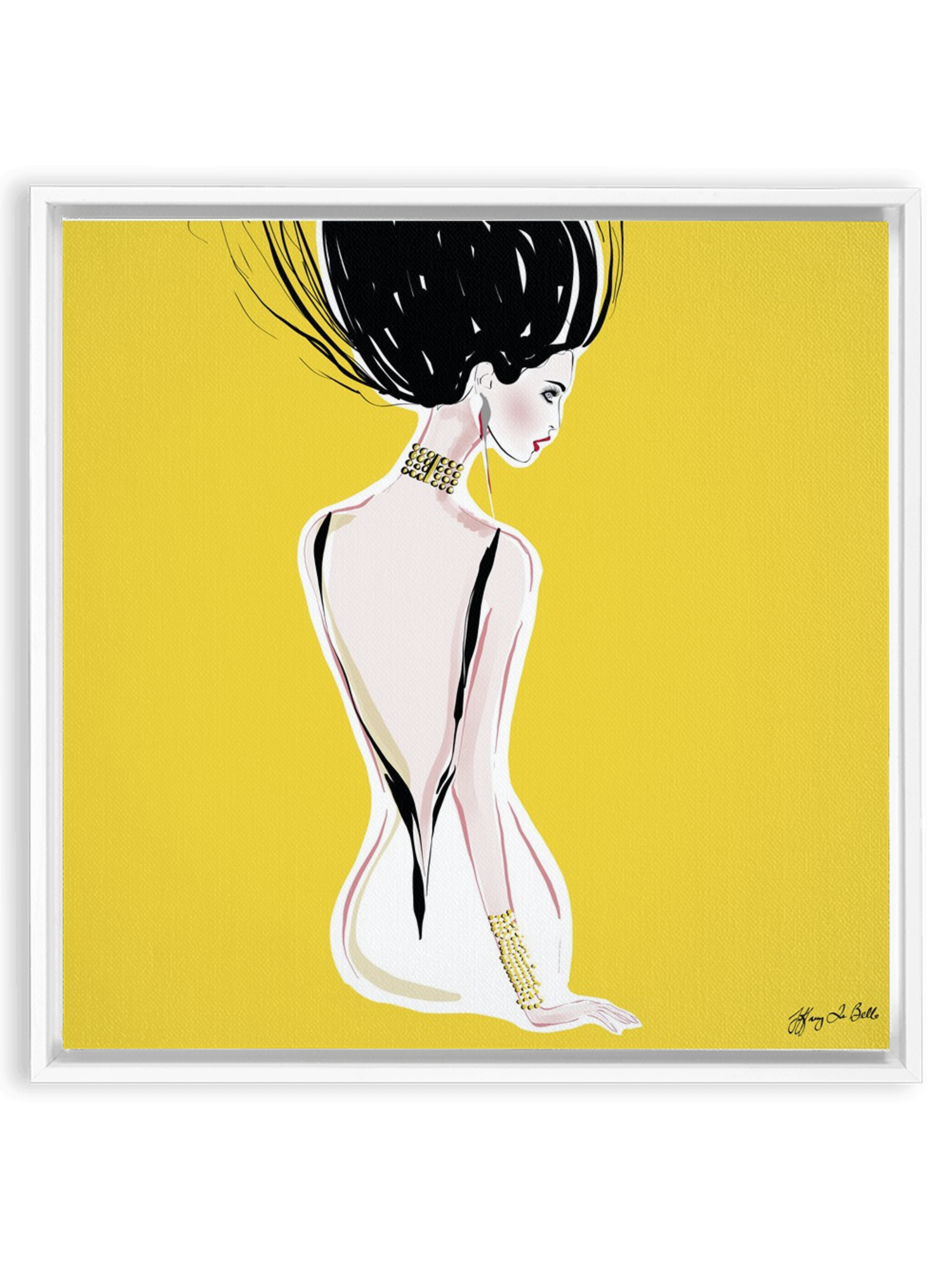 Quite Shy - Illustration - Canvas Gallery Print - Unframed or Framed - Tiffany La Belle