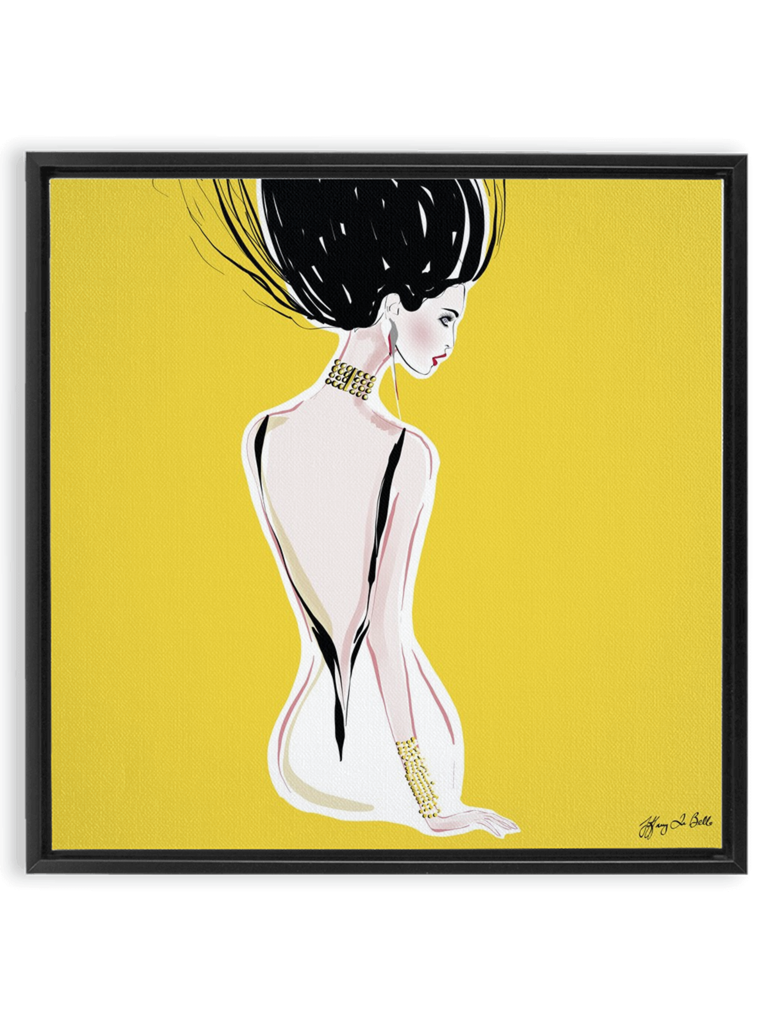 Quite Shy - Illustration - Canvas Gallery Print - Unframed or Framed - Tiffany La Belle