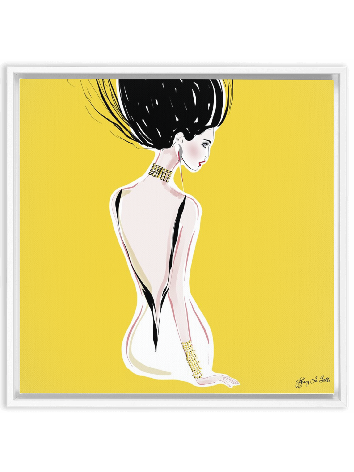 Quite Shy - Illustration - Canvas Gallery Print - Unframed or Framed - Tiffany La Belle