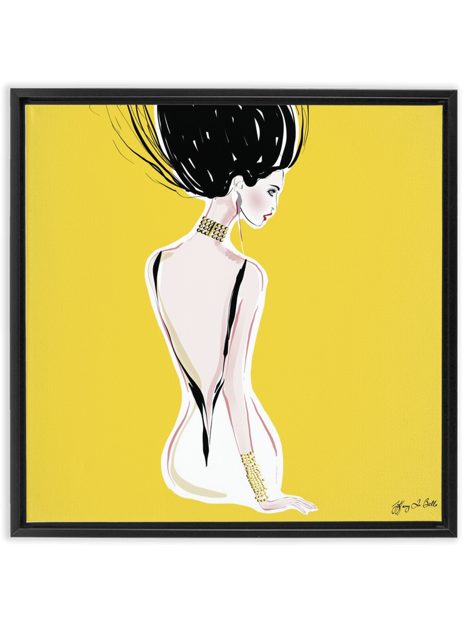 Quite Shy - Illustration - Canvas Gallery Print - Unframed or Framed - Tiffany La Belle