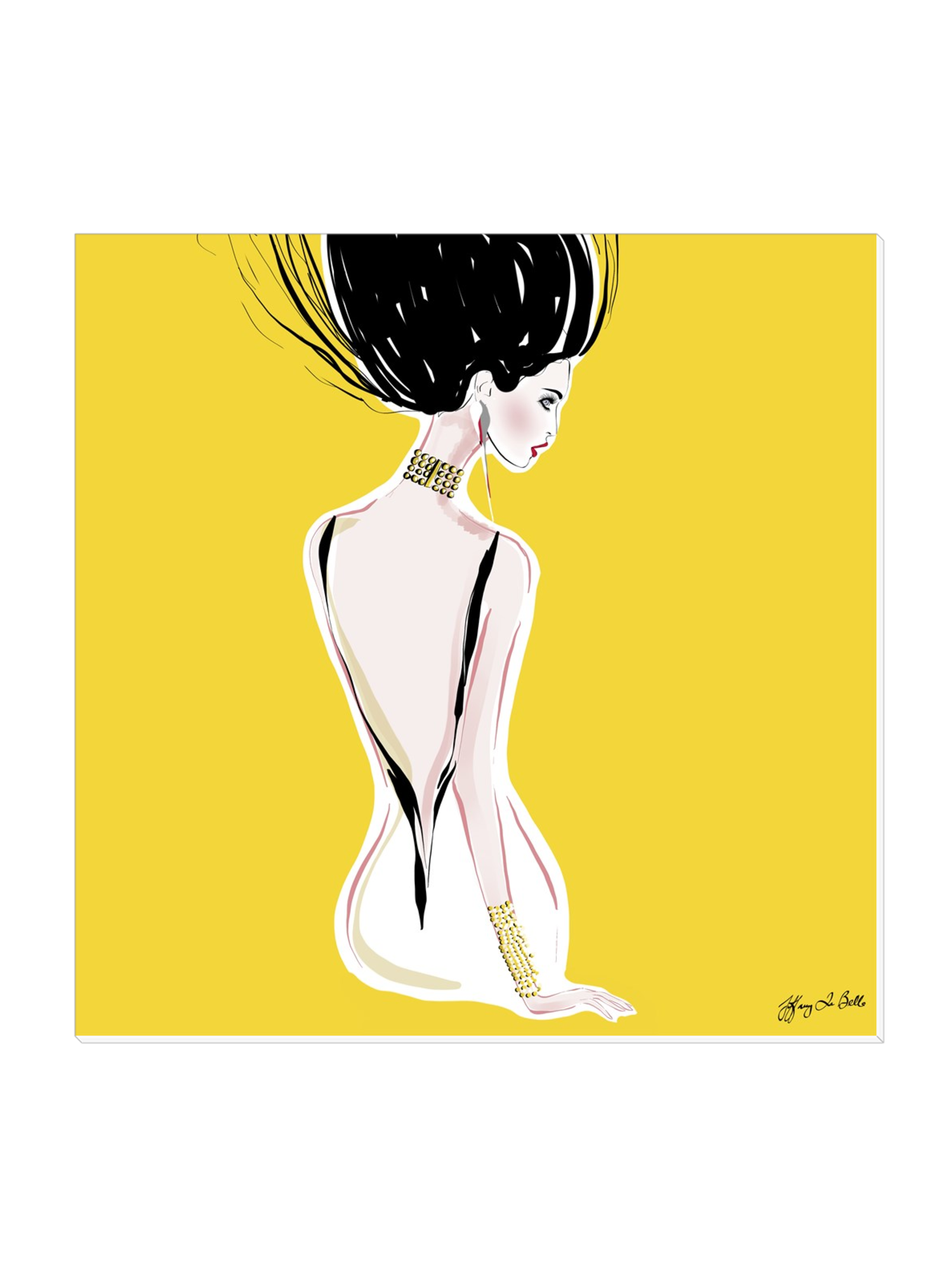 Quite Shy - Illustration - Canvas Gallery Print - Unframed or Framed - Tiffany La Belle