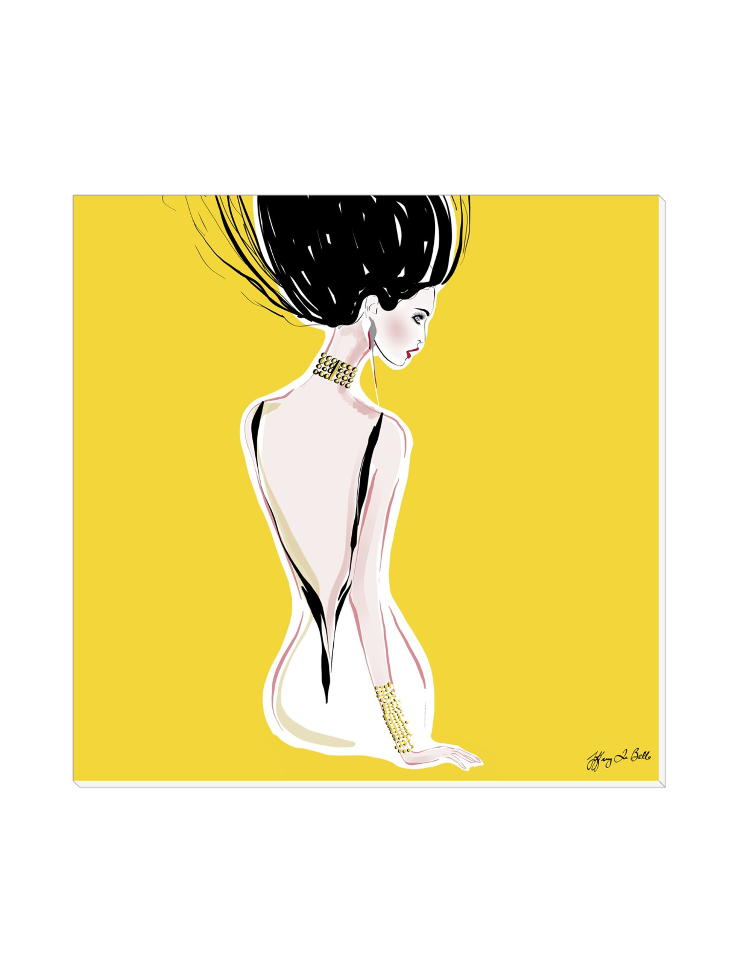 Quite Shy - Illustration - Canvas Gallery Print - Unframed or Framed - Tiffany La Belle