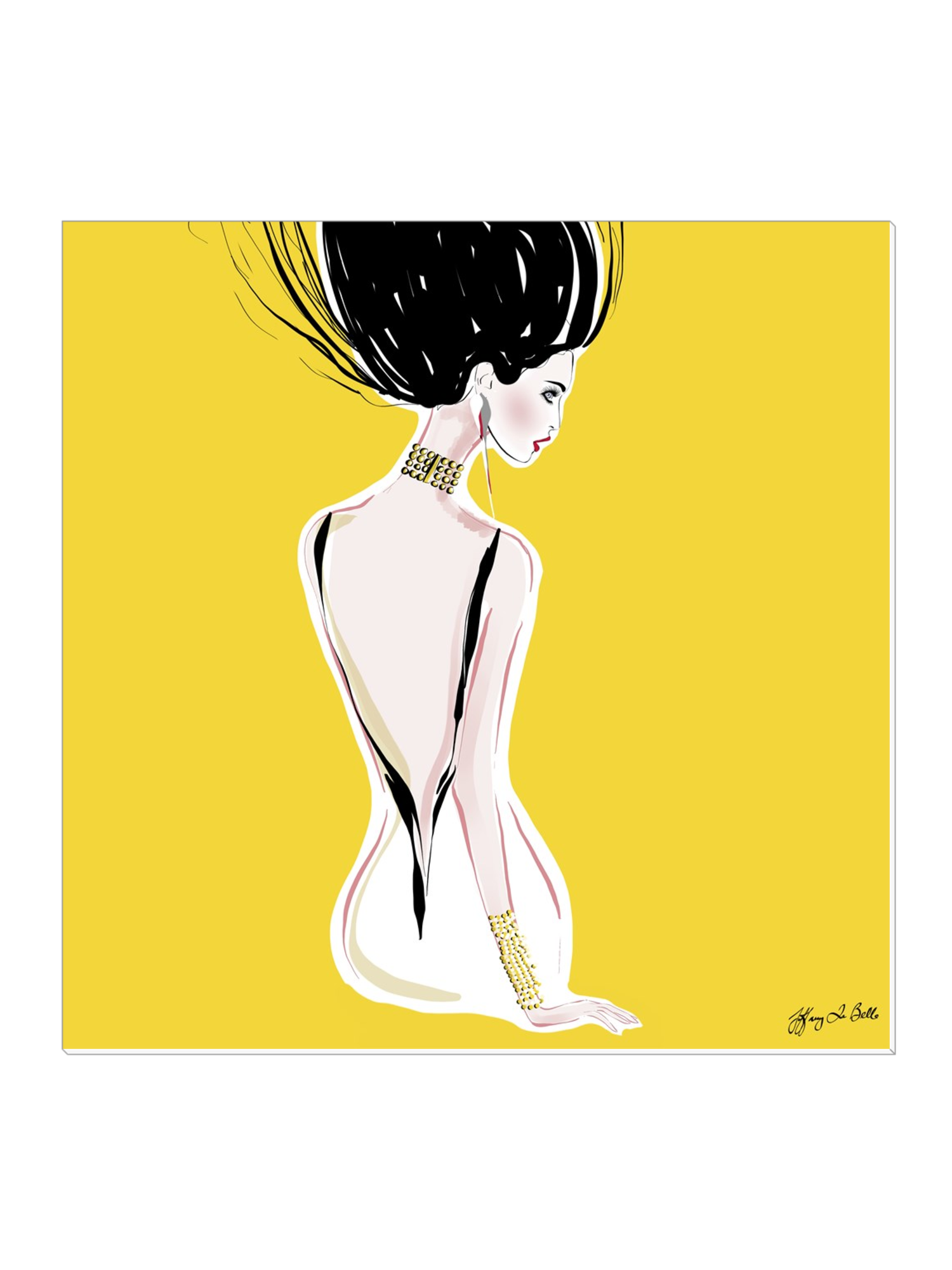 Quite Shy - Illustration - Canvas Gallery Print - Unframed or Framed - Tiffany La Belle