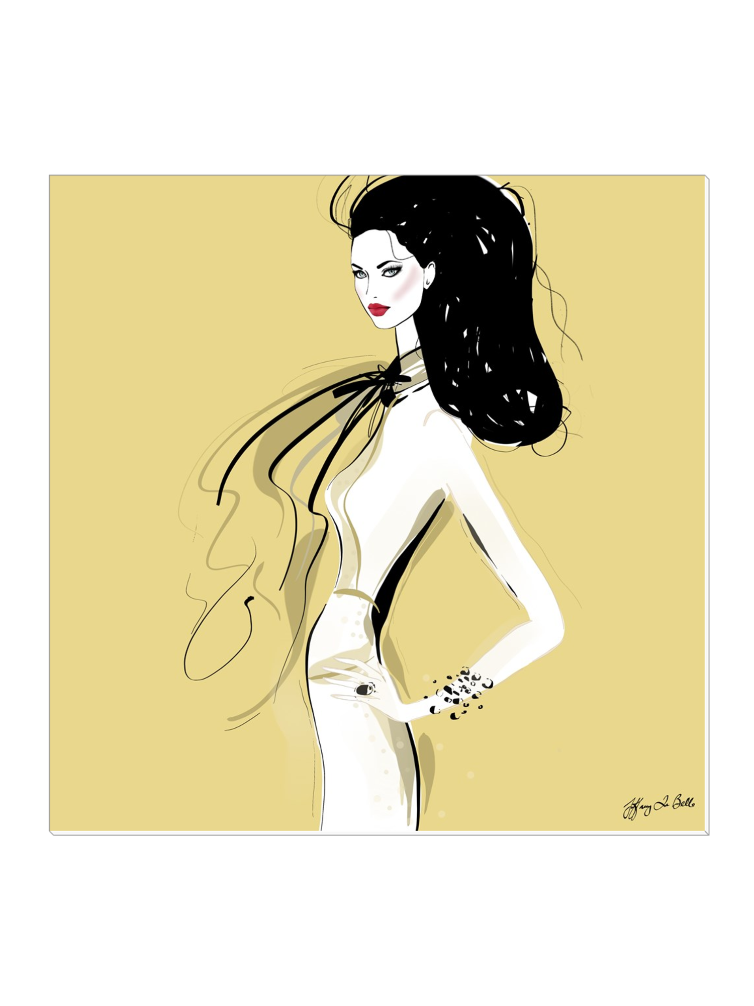 She's All Style - Illustration - Canvas Gallery Print - Unframed or Framed - Tiffany La Belle
