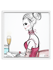 A Champagne Moment - Illustration - Canvas Gallery Print - Unframed or Framed - Tiffany La Belle