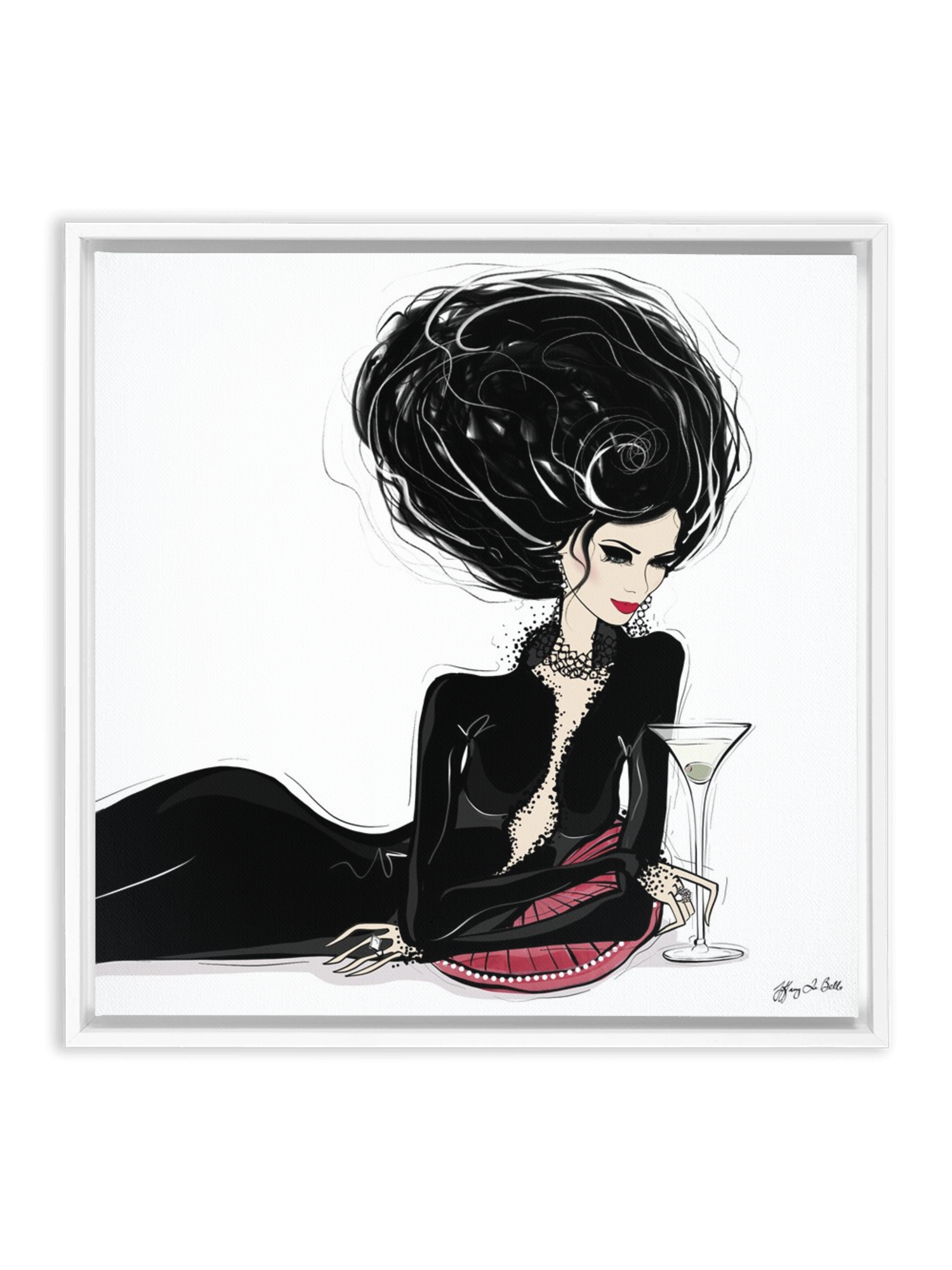 Martini Moments - Illustration - Canvas Gallery Print - Unframed or Framed - Tiffany La Belle