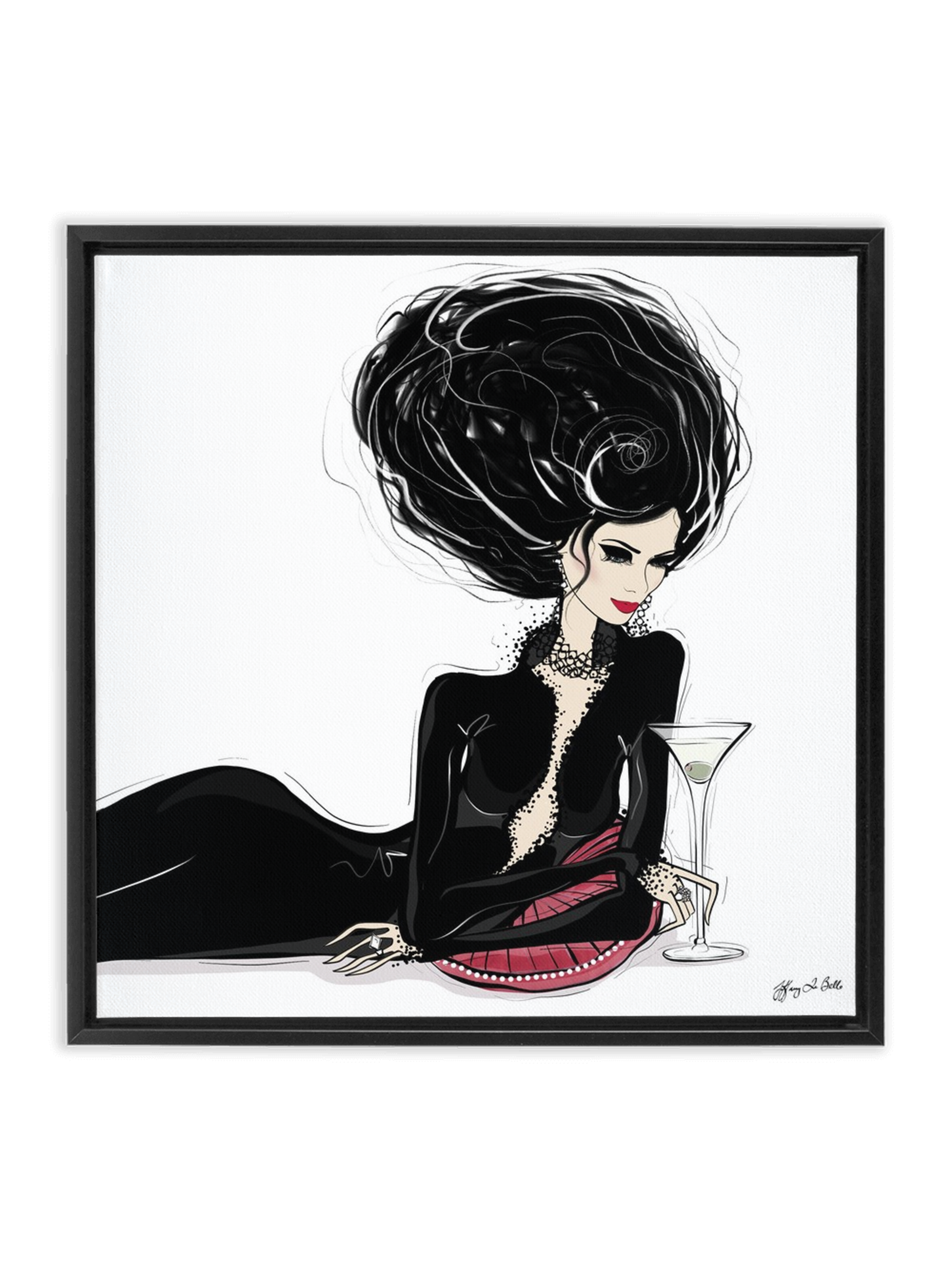 Martini Moments - Illustration - Canvas Gallery Print - Unframed or Framed - Tiffany La Belle