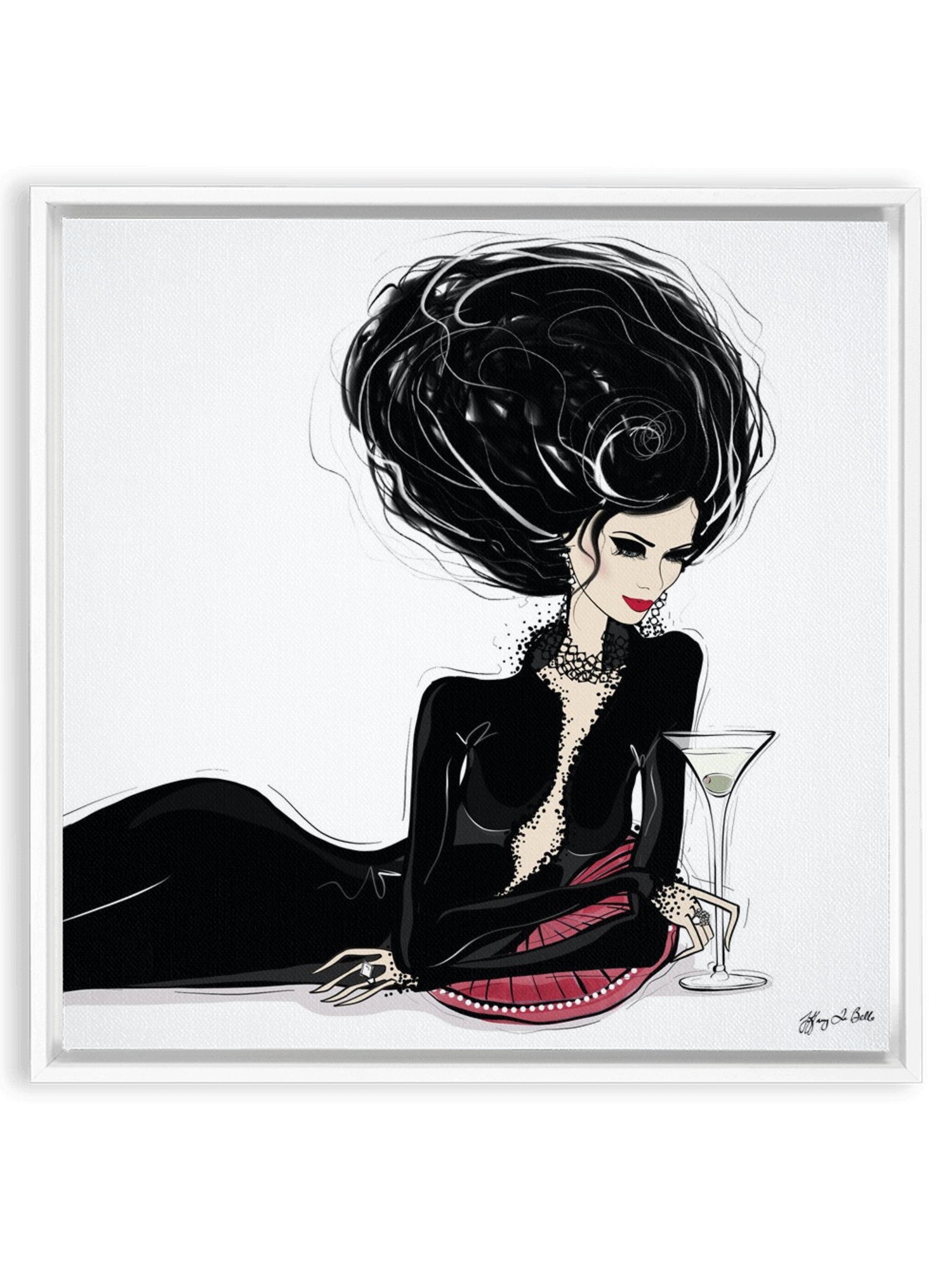 Martini Moments - Illustration - Canvas Gallery Print - Unframed or Framed - Tiffany La Belle