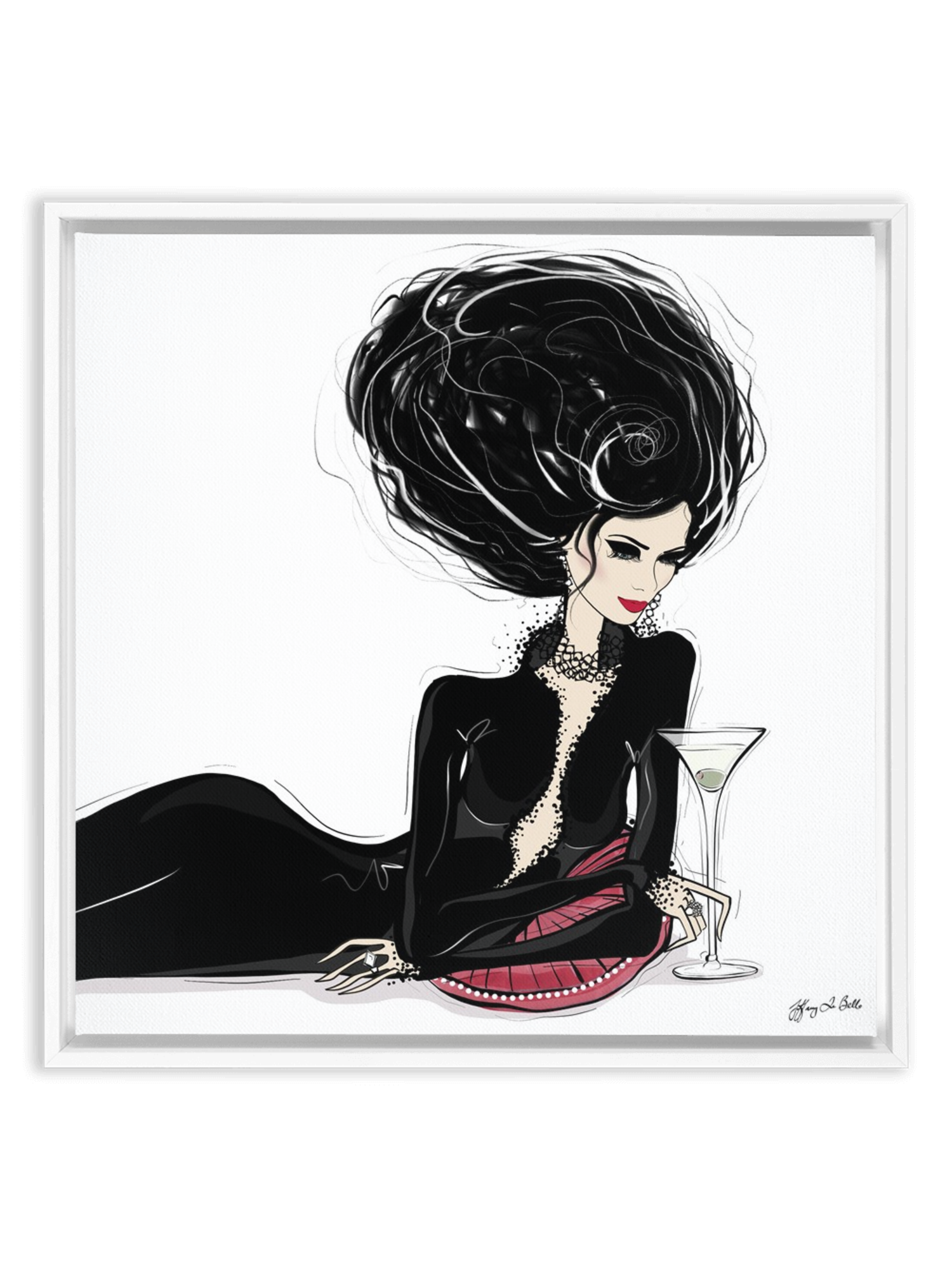 Martini Moments - Illustration - Canvas Gallery Print - Unframed or Framed - Tiffany La Belle