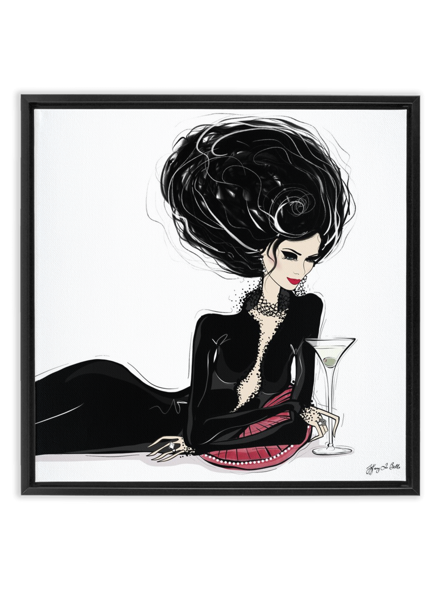 Martini Moments - Illustration - Canvas Gallery Print - Unframed or Framed - Tiffany La Belle